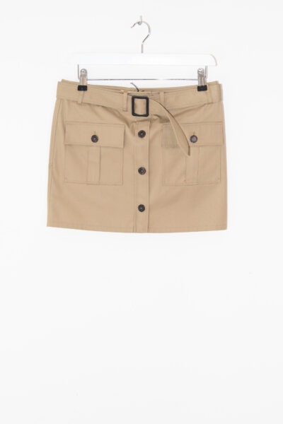 Saint Laurent Minirock mit Gürtel in hellem Khaki