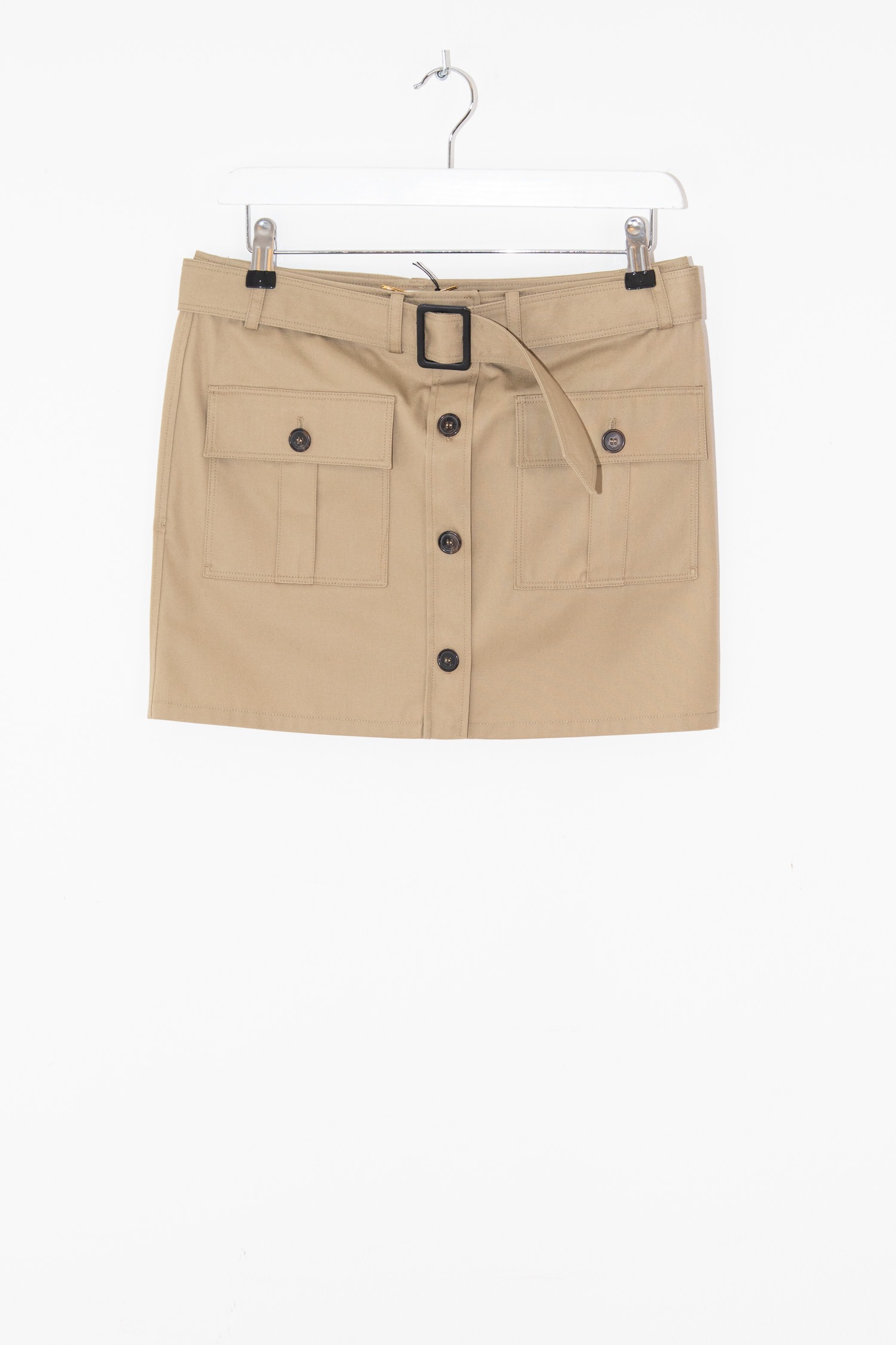 Saint Laurent Minirock mit Gürtel in hellem Khaki