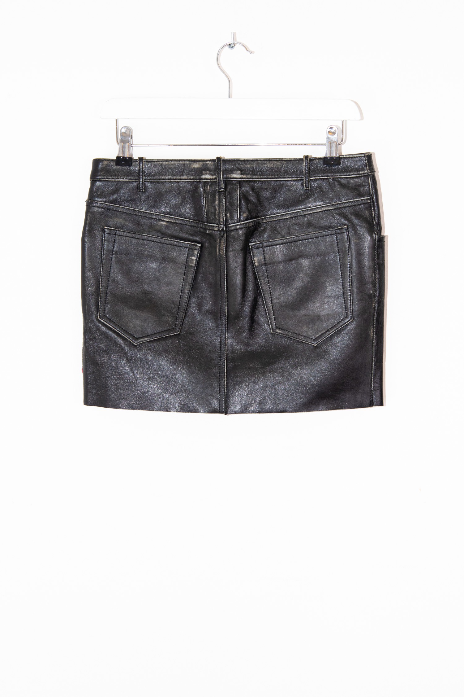 Saint Laurent Lederrock im Used-Look in Schwarz