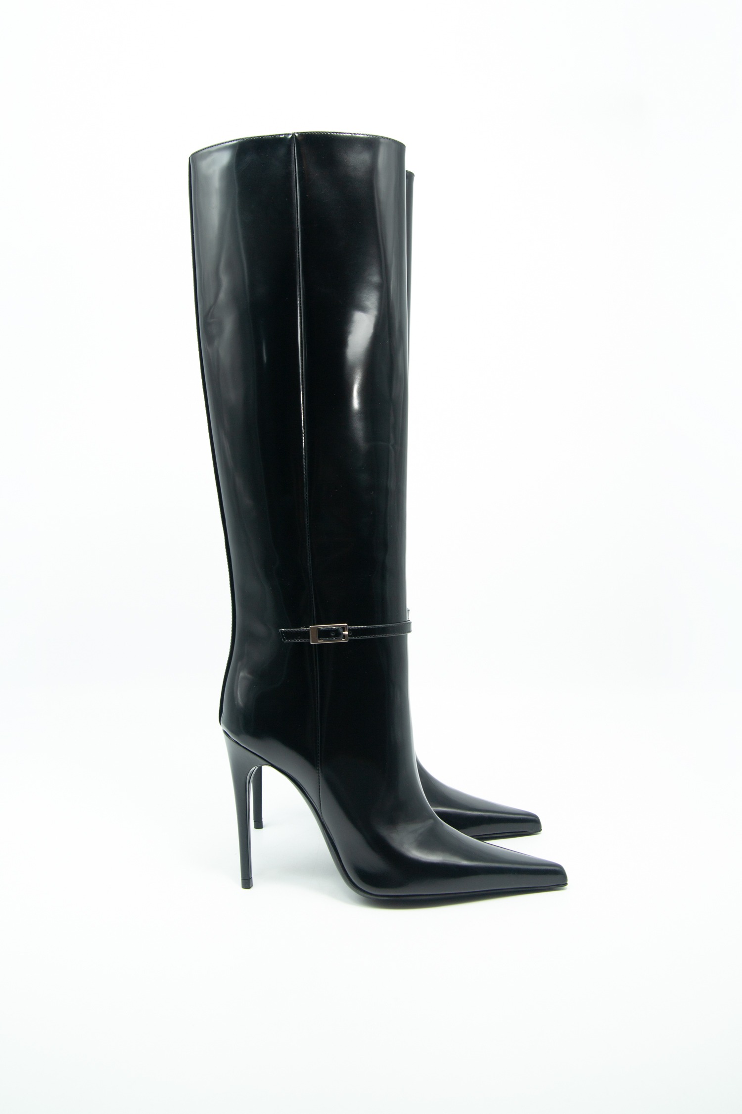 Saint Laurent "Vendome" Stiefel aus Lackleder in Schwarz