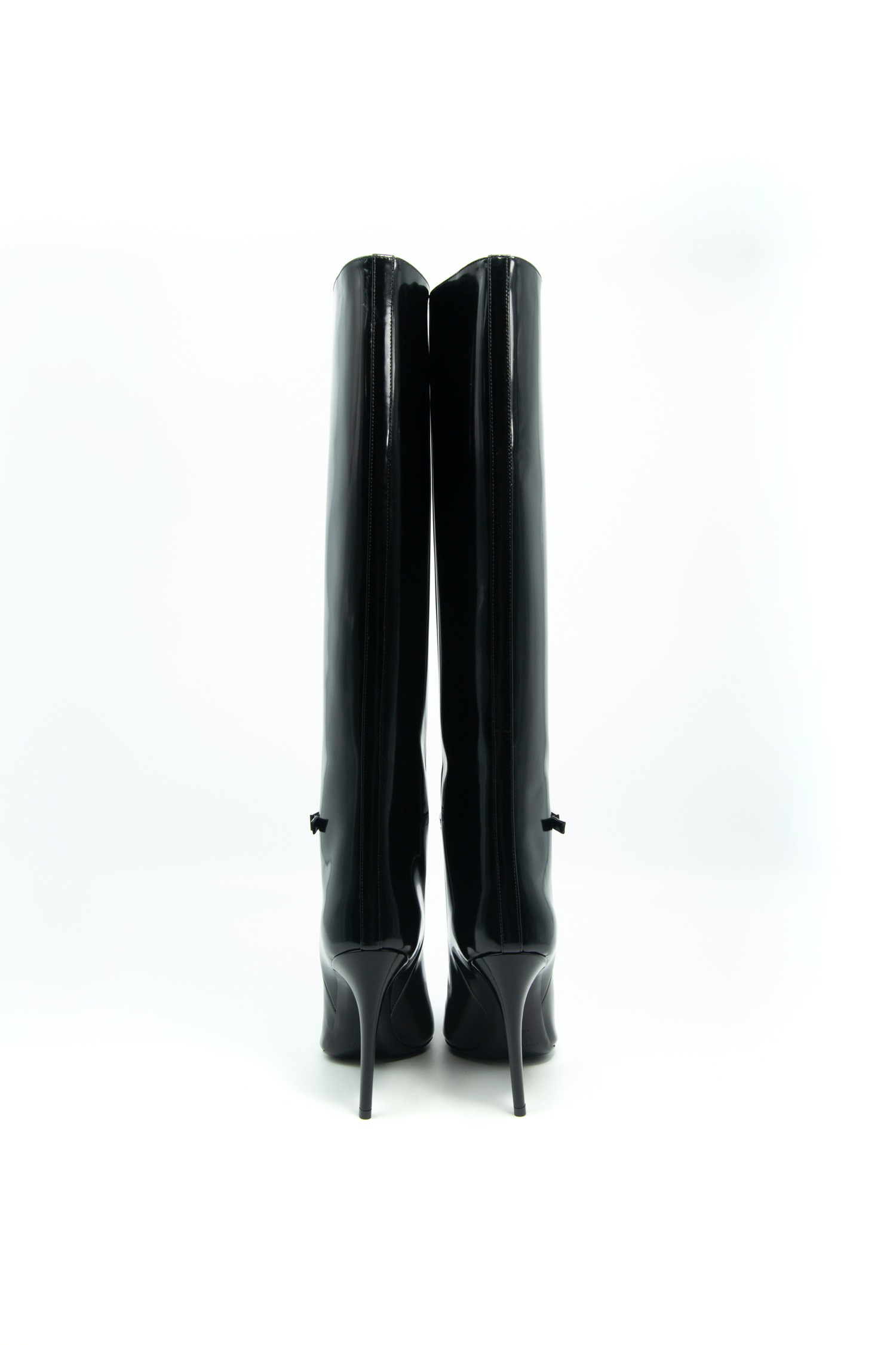 Saint Laurent "Vendome" Stiefel aus Lackleder in Schwarz