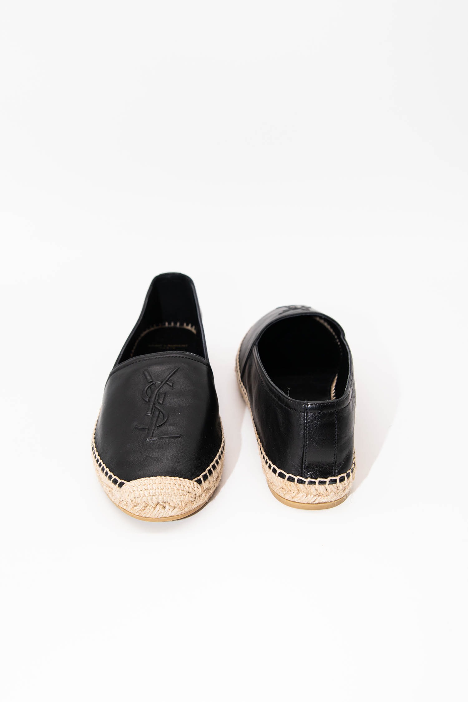 Saint Laurent Espadrilles aus Leder in Schwarz