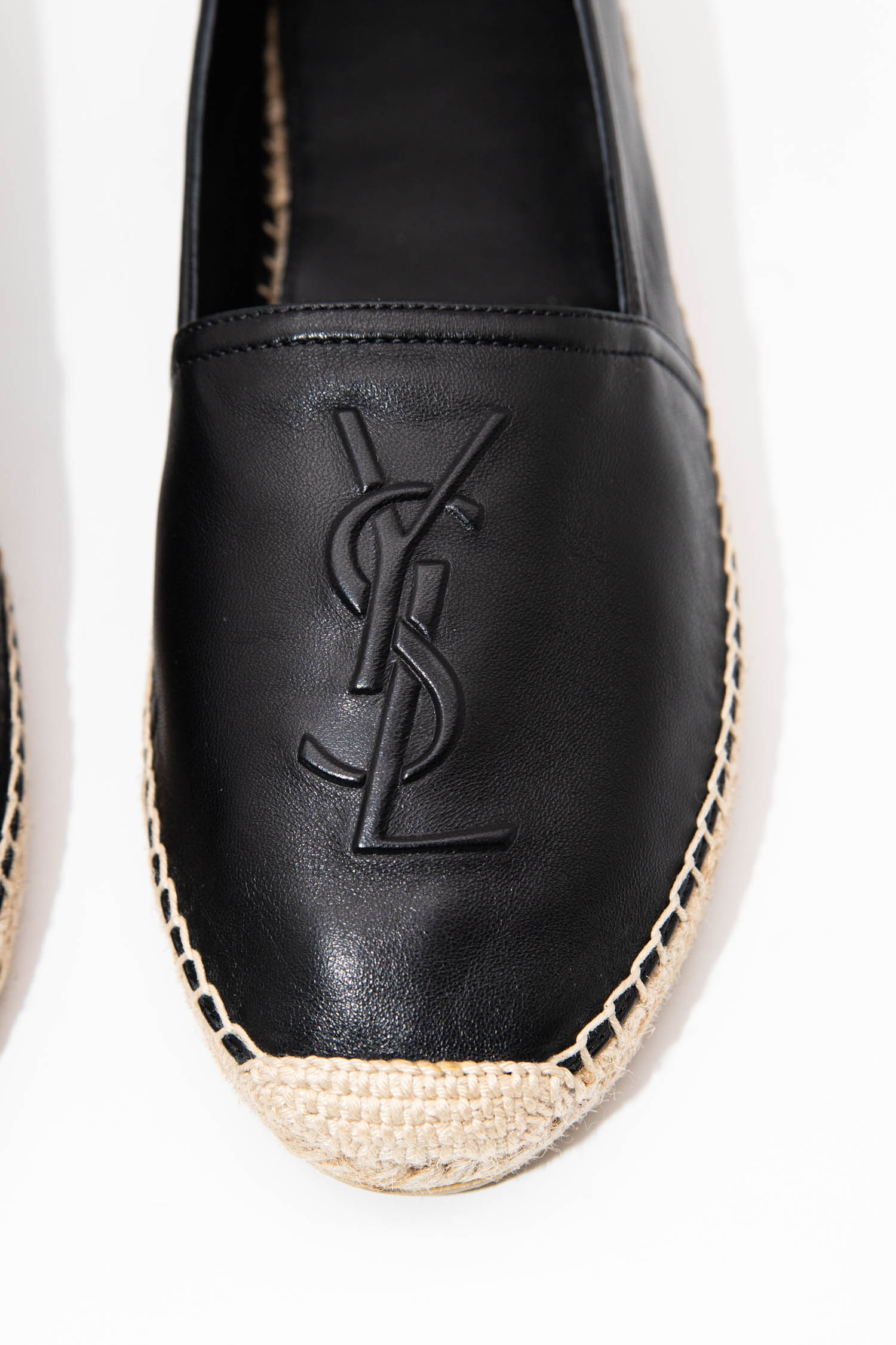 Saint Laurent Espadrilles aus Leder in Schwarz