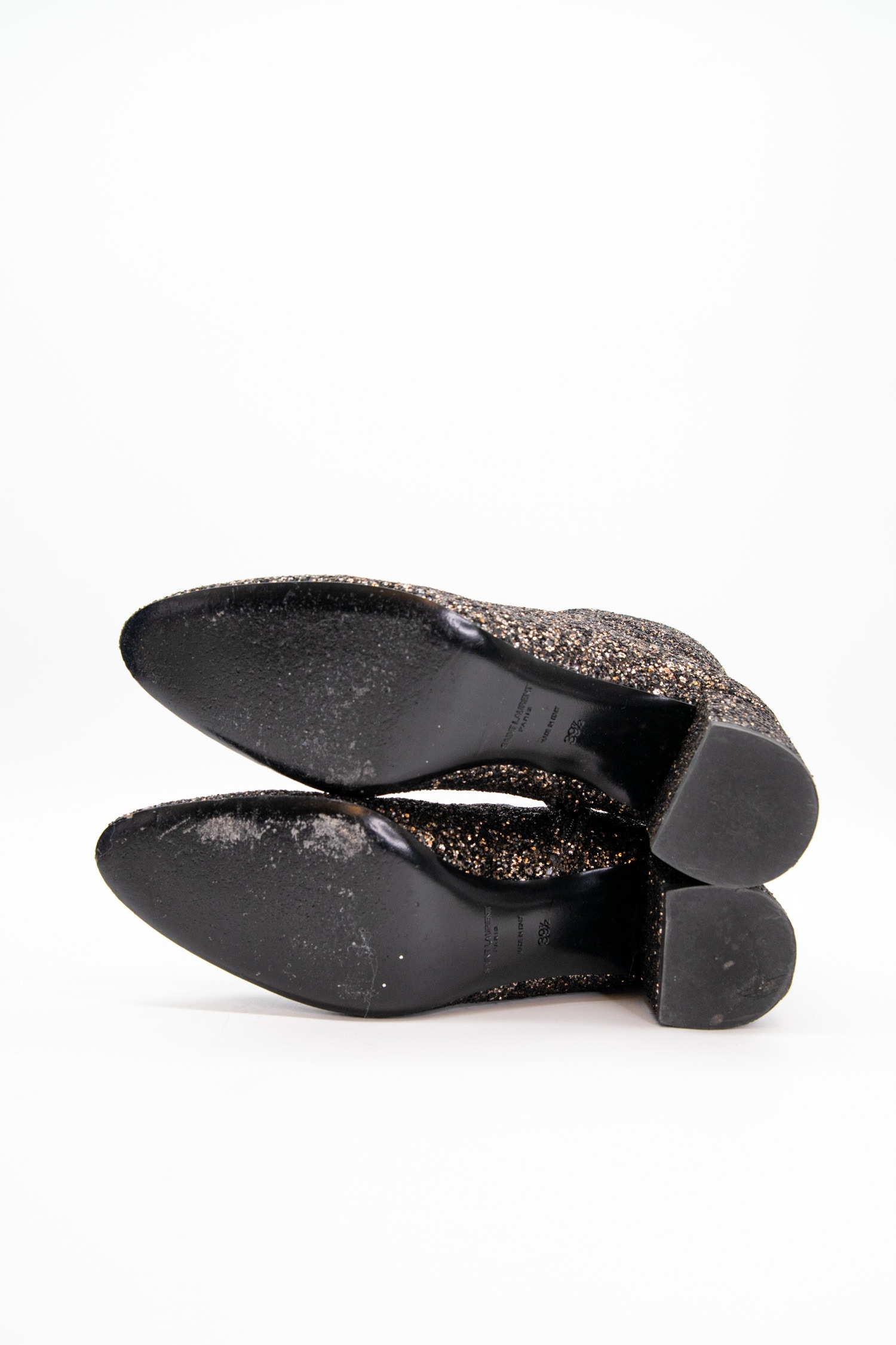 Saint Laurent "LouLou 50" Stiefeletten mit Glitzer