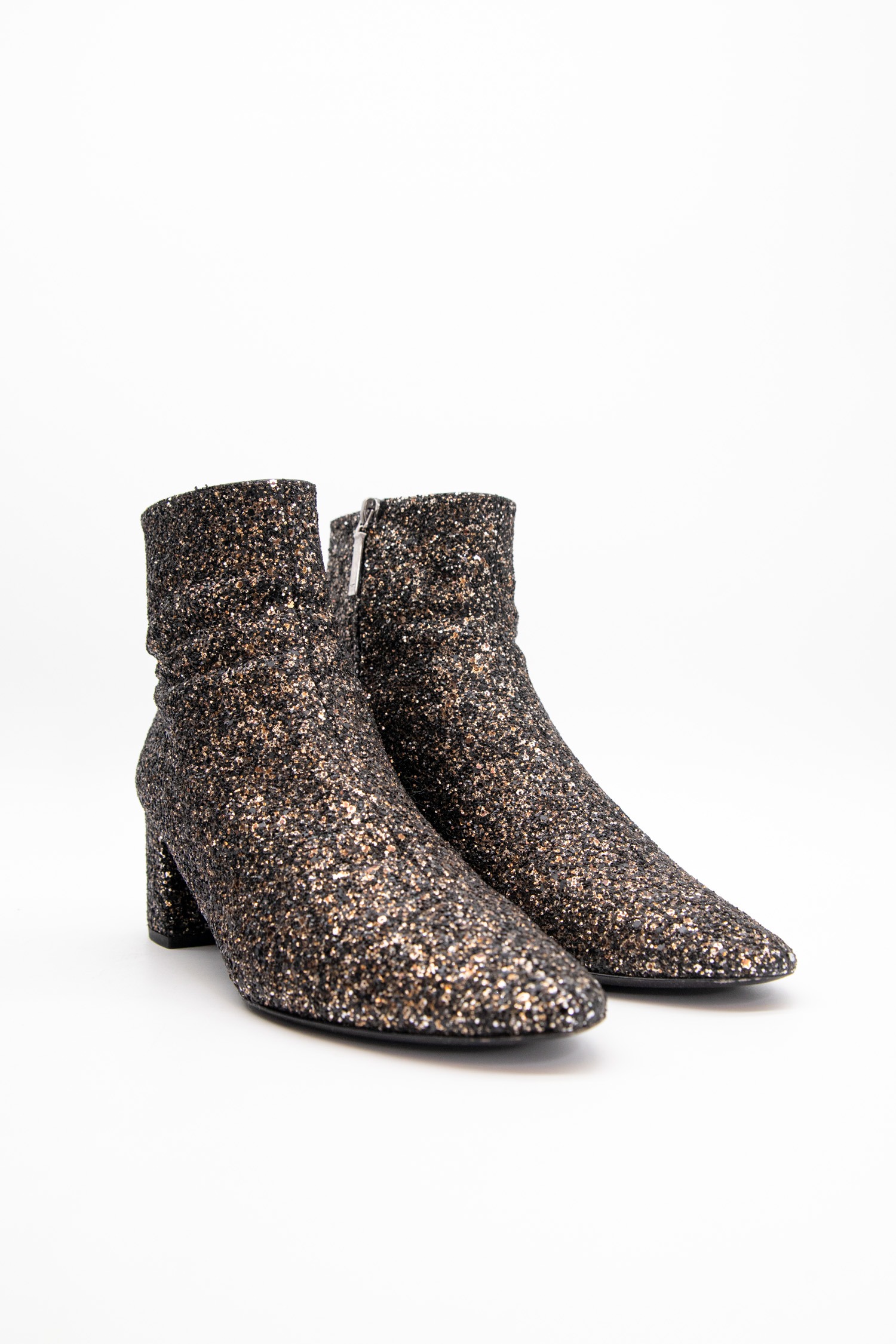 Saint Laurent "LouLou 50" Stiefeletten mit Glitzer