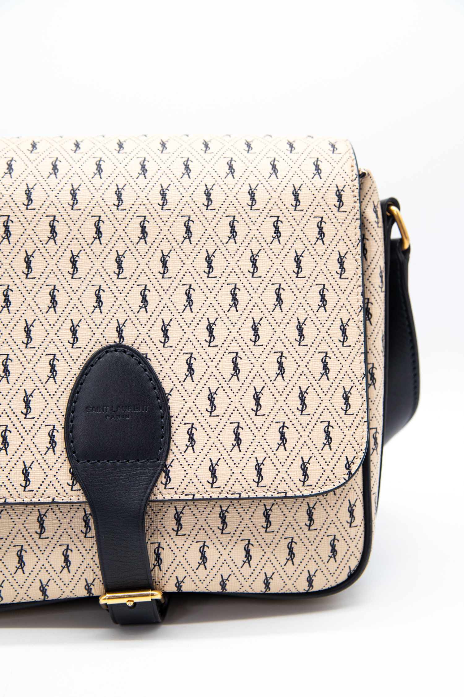 Saint Laurent "Le Monogramme" Tasche in Beige und Dunkelblau