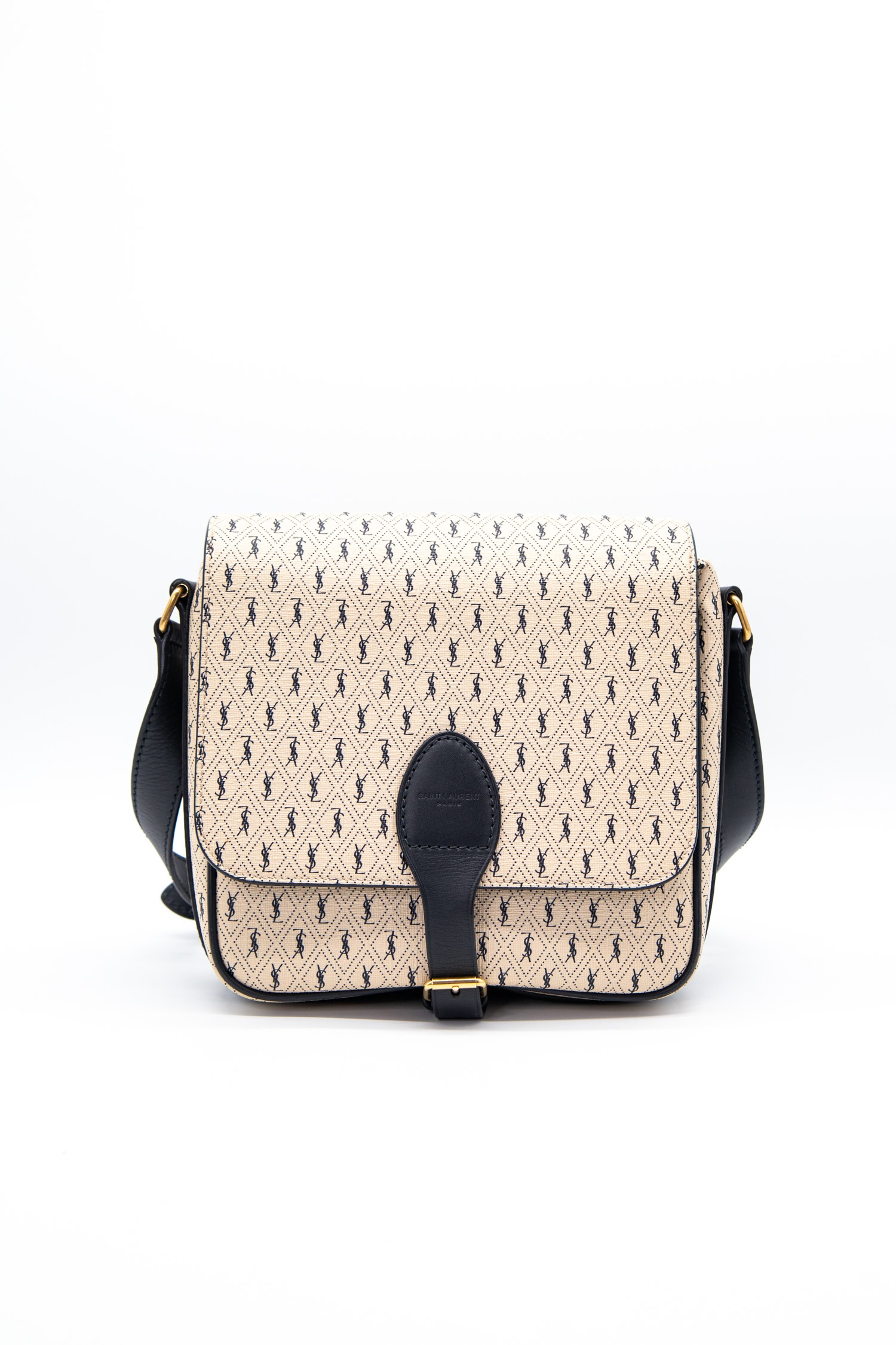 Saint Laurent "Le Monogramme" Tasche in Beige und Dunkelblau