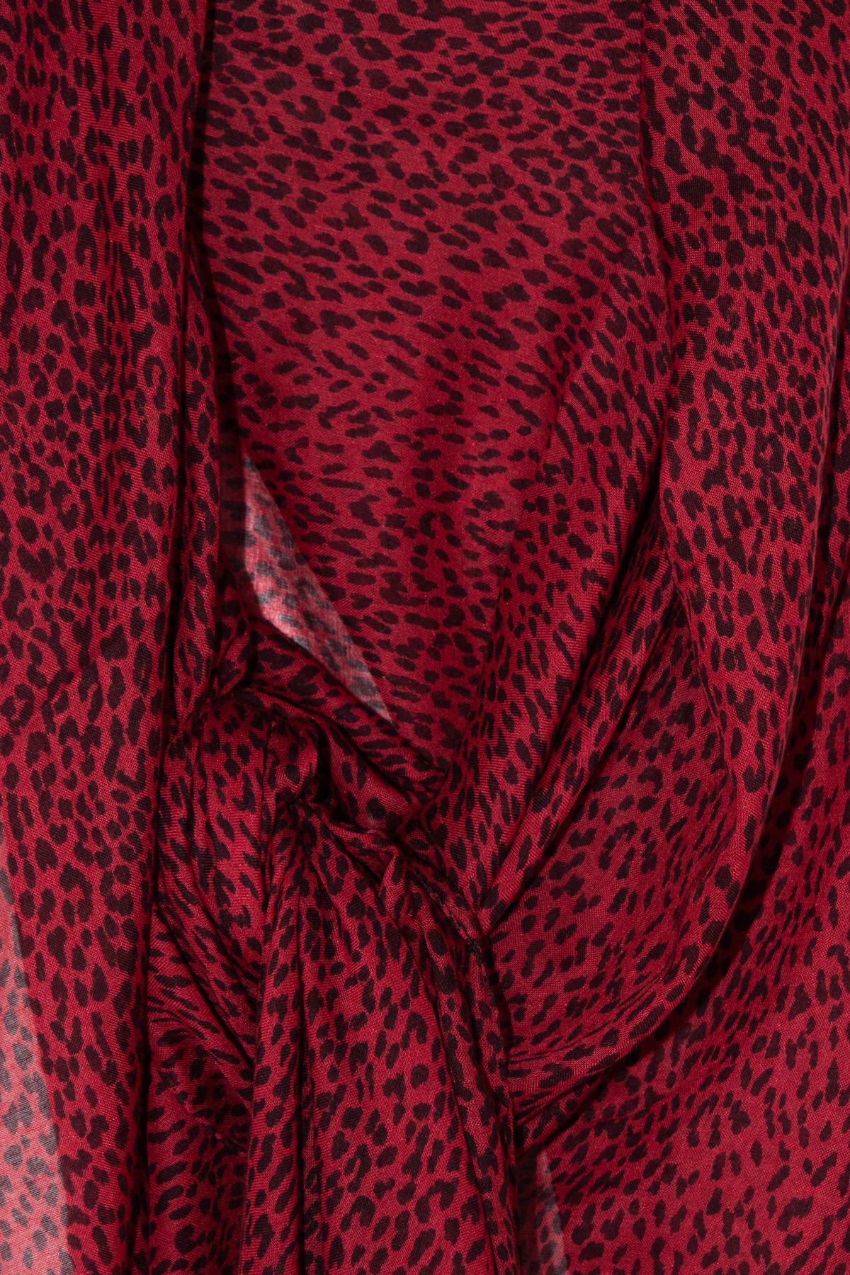 Saint Laurent Tuch mit Leomuster in Rot und Schwarz