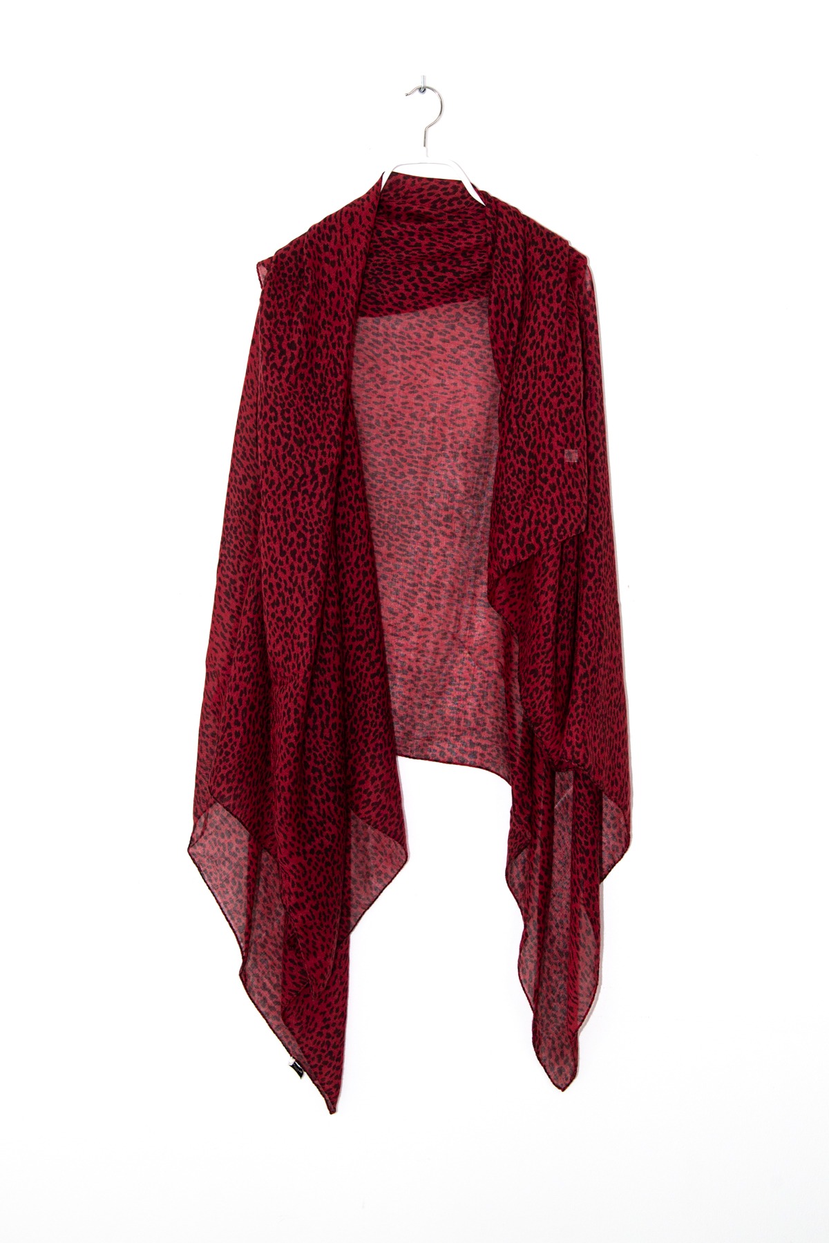 Saint Laurent Tuch mit Leomuster in Rot und Schwarz