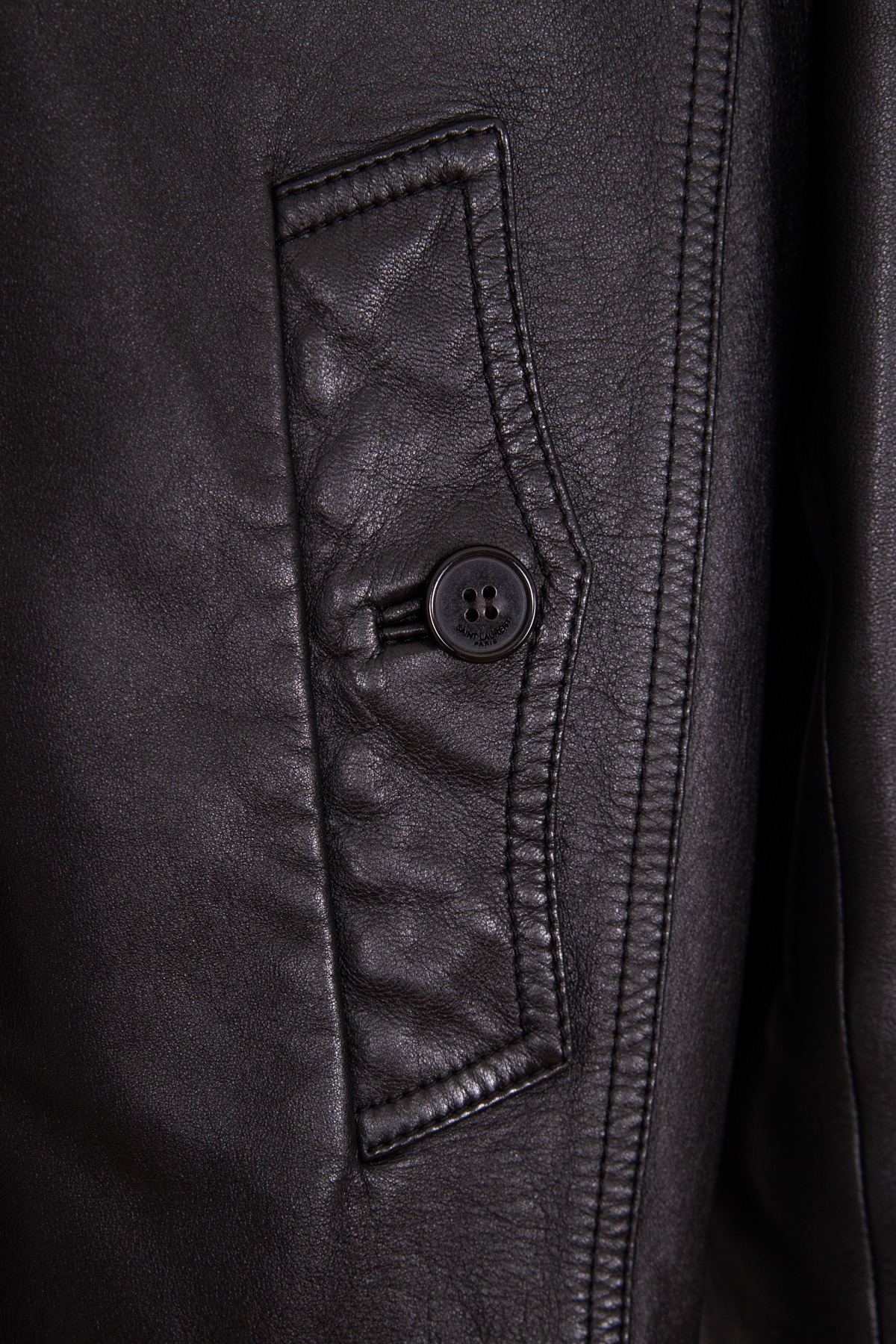 Saint Laurent Lederjacke in Schwarz
