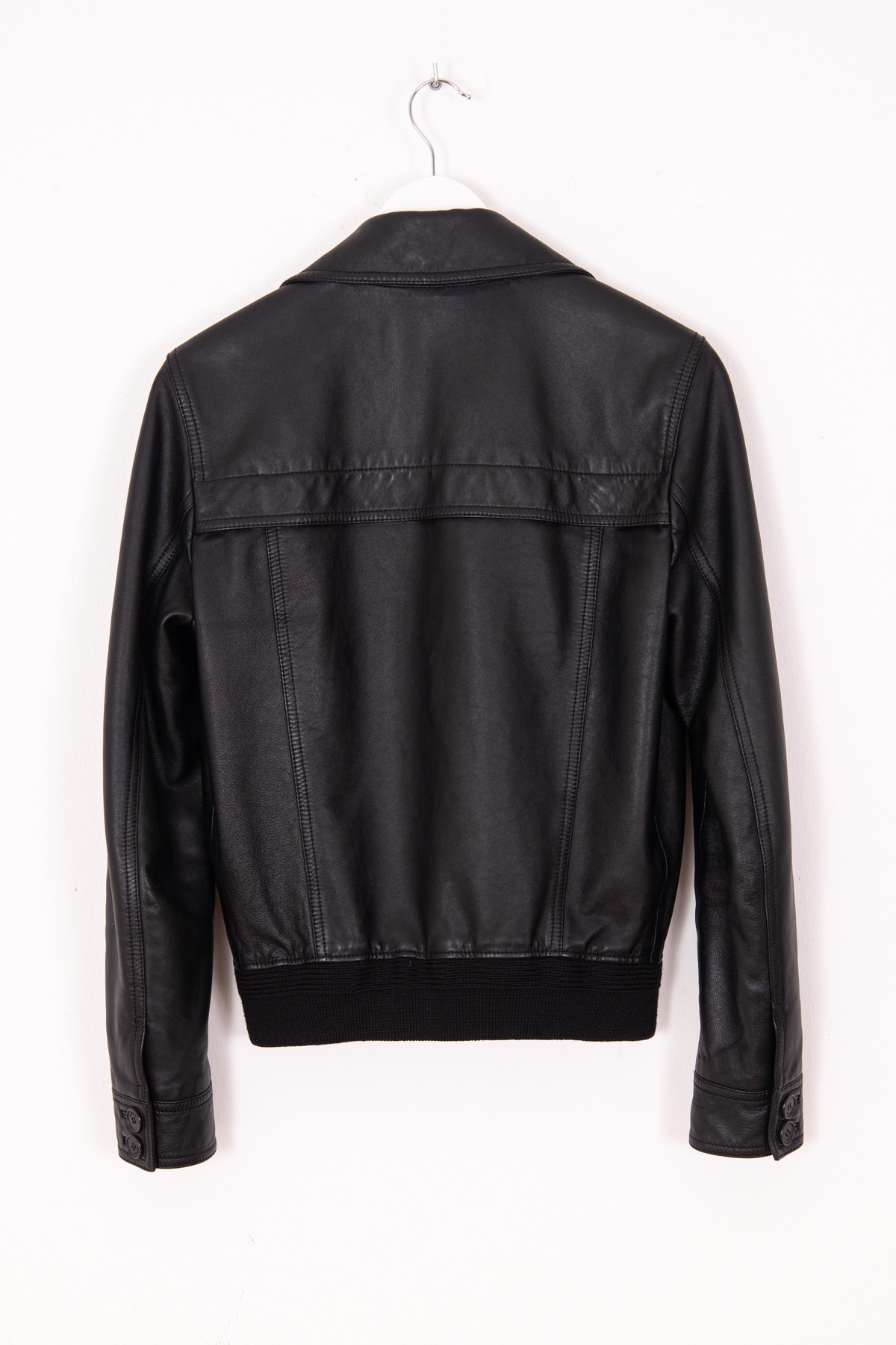 Saint Laurent Lederjacke in Schwarz