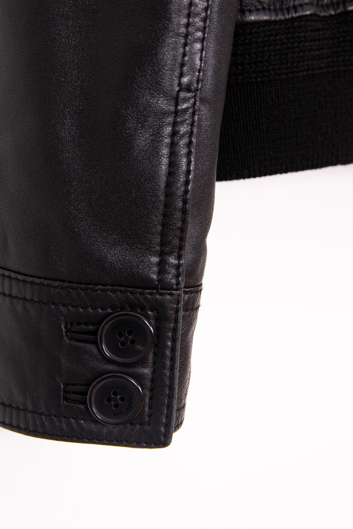 Saint Laurent Lederjacke in Schwarz