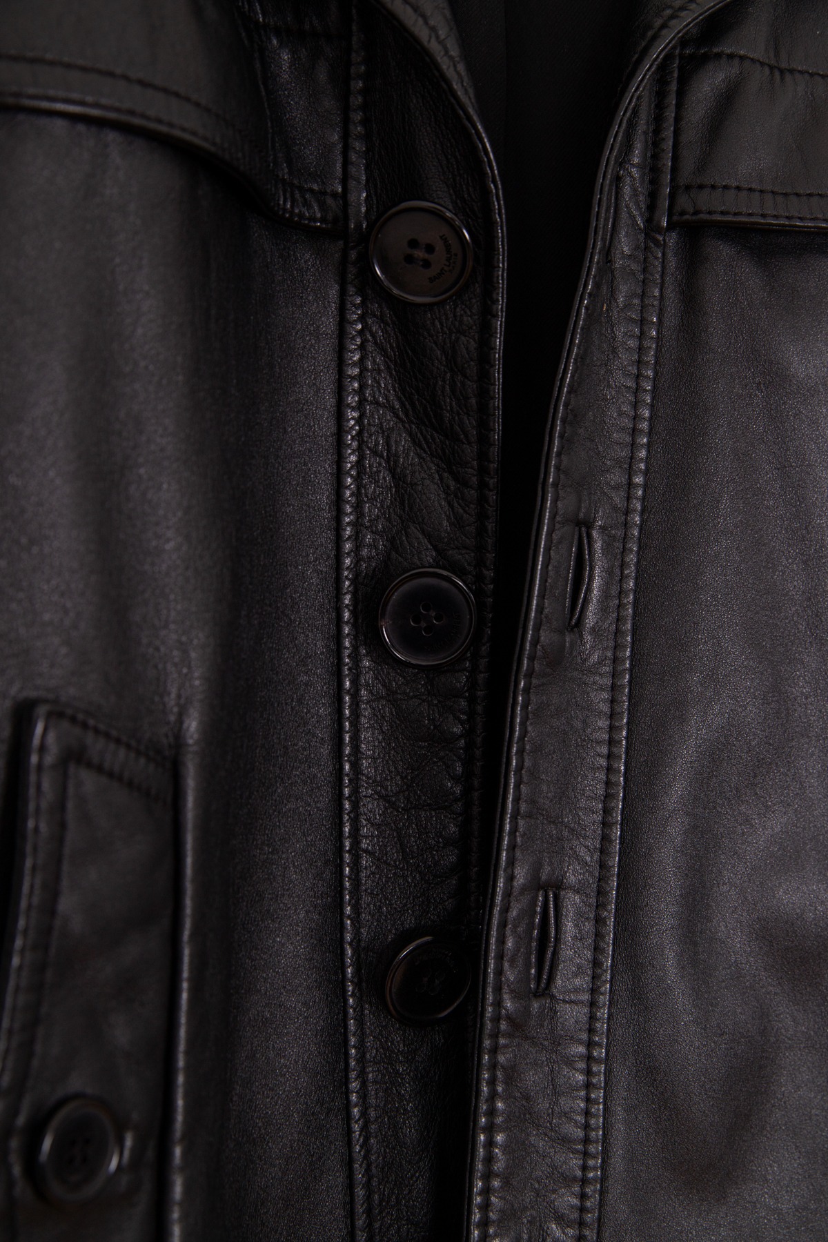 Saint Laurent Lederjacke in Schwarz