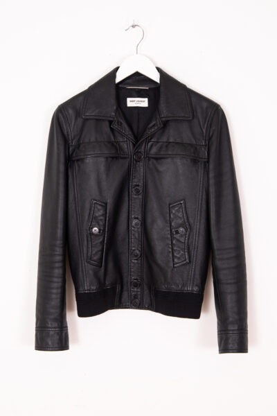Saint Laurent Lederjacke in Schwarz
