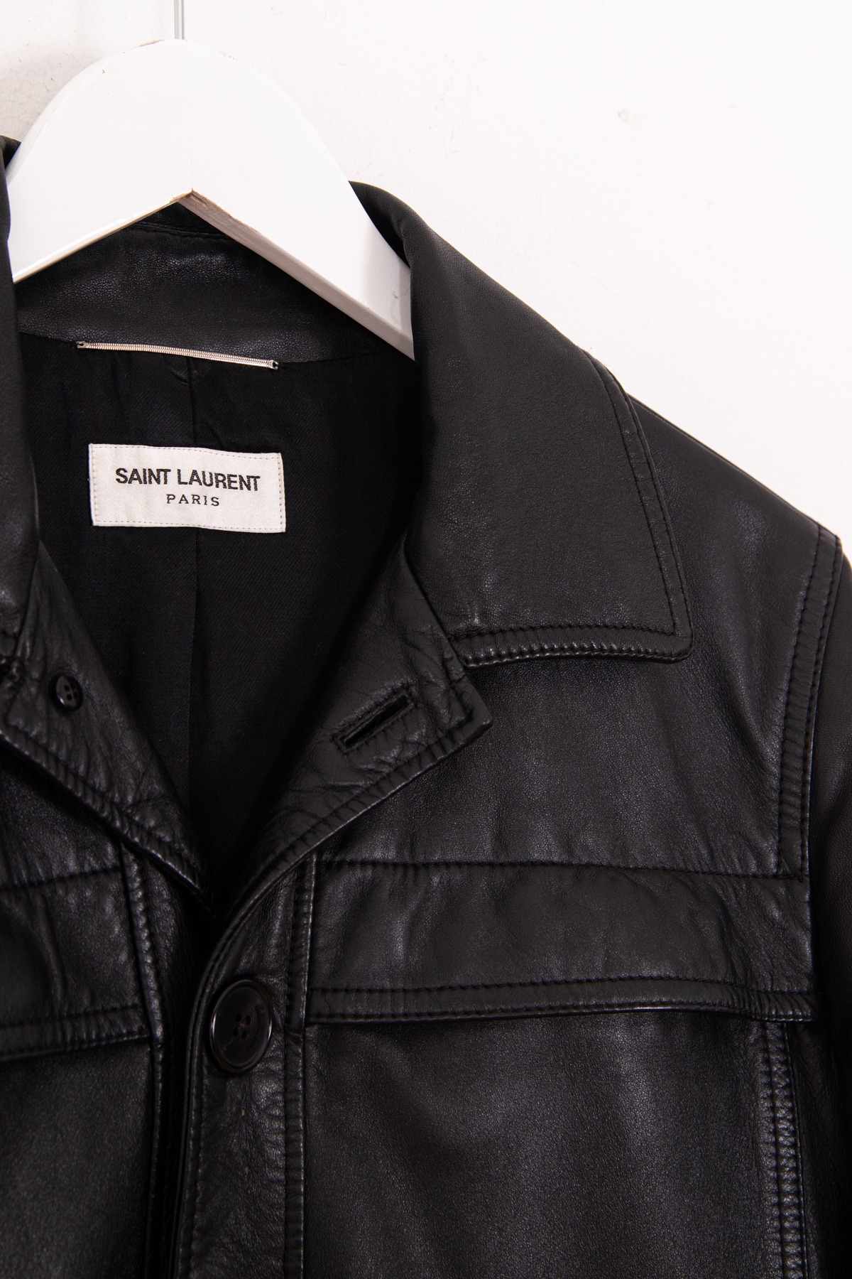 Saint Laurent Lederjacke in Schwarz