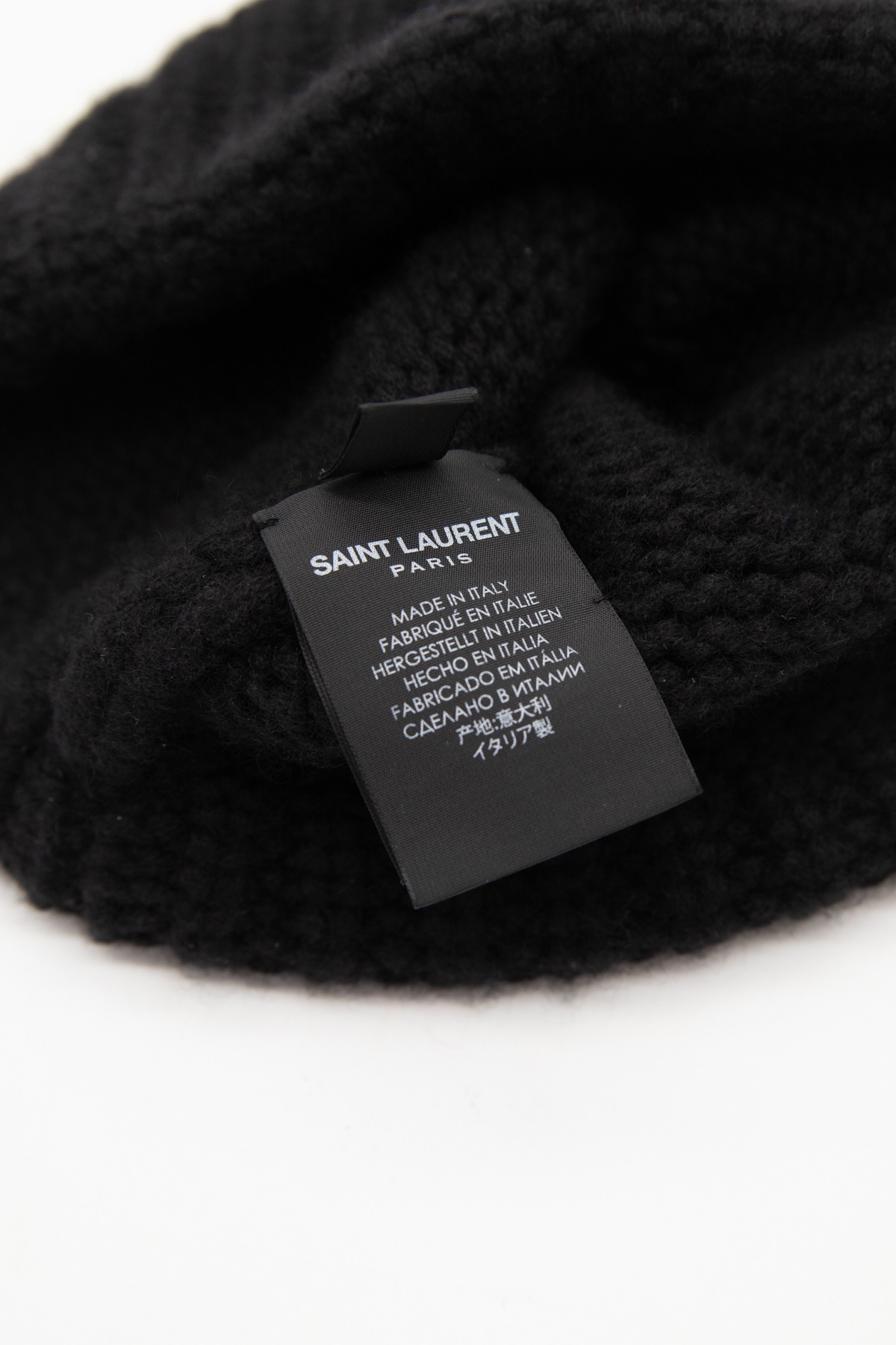 Saint Laurent Strickmütze aus Kaschmir in Schwarz