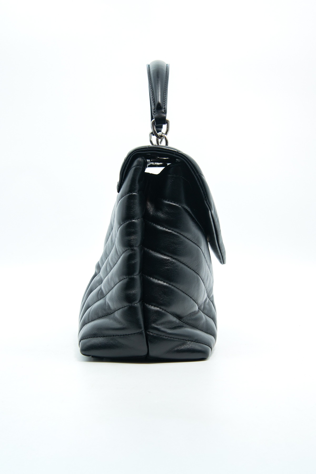Saint Laurent "Lou Lou Top Handle" Handtasche in Schwarz und Silber