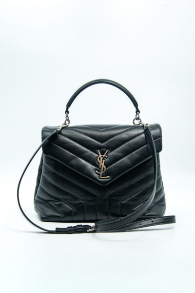 Saint Laurent "Lou Lou Top Handle" Handtasche in Schwarz und Silber