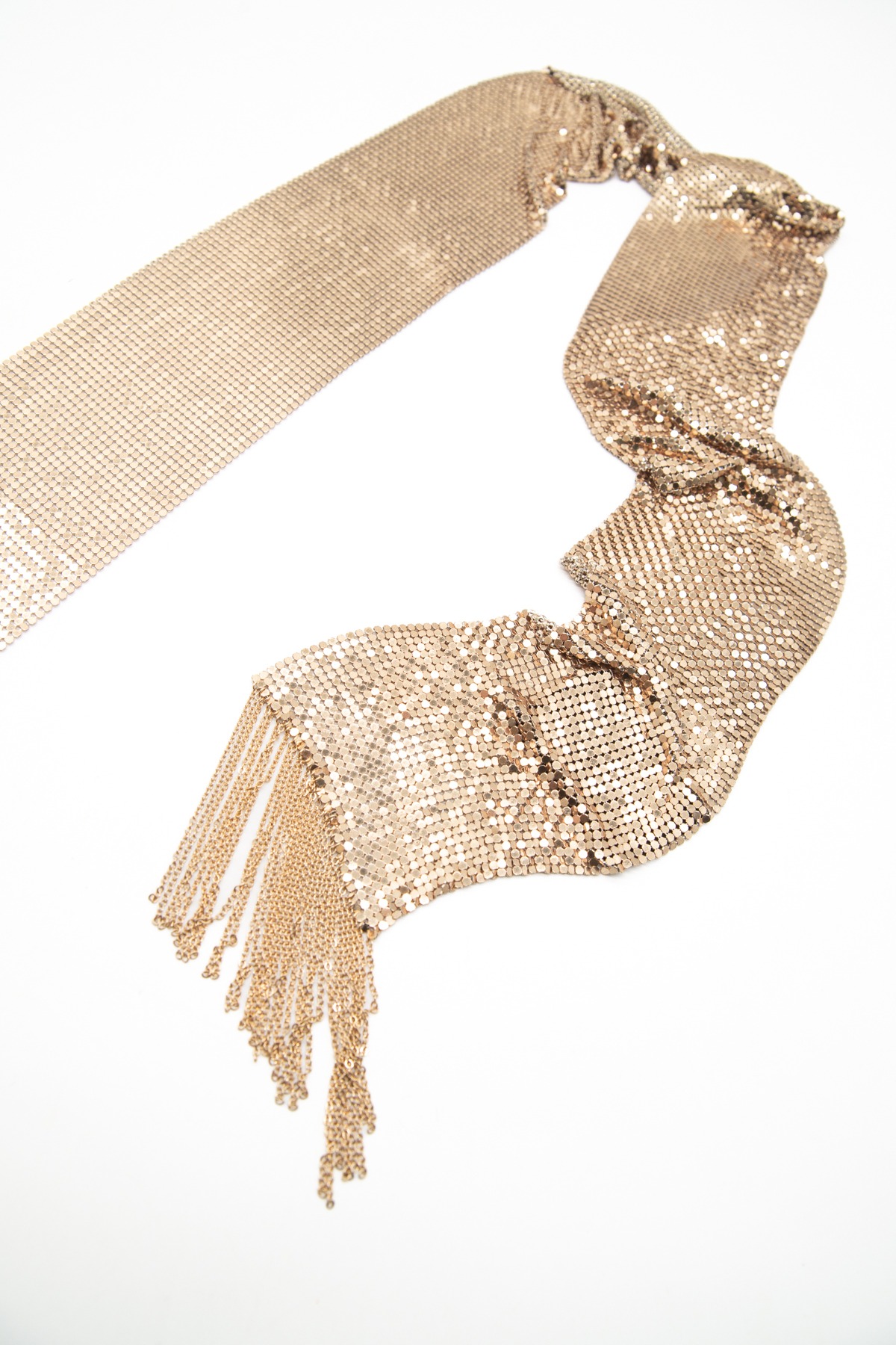 Saint Laurent Schal aus Metallnetz in Gold