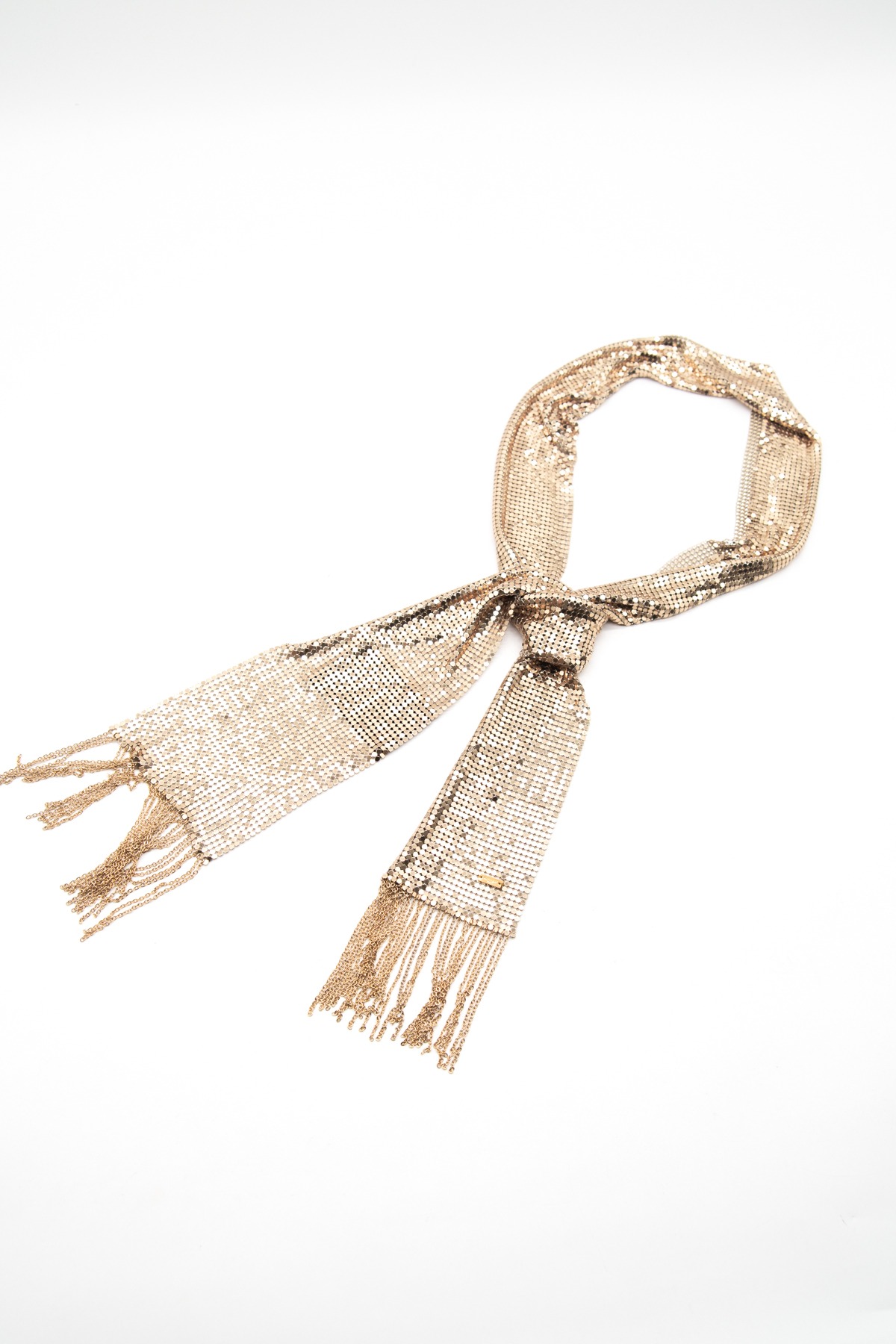 Saint Laurent Schal aus Metallnetz in Gold