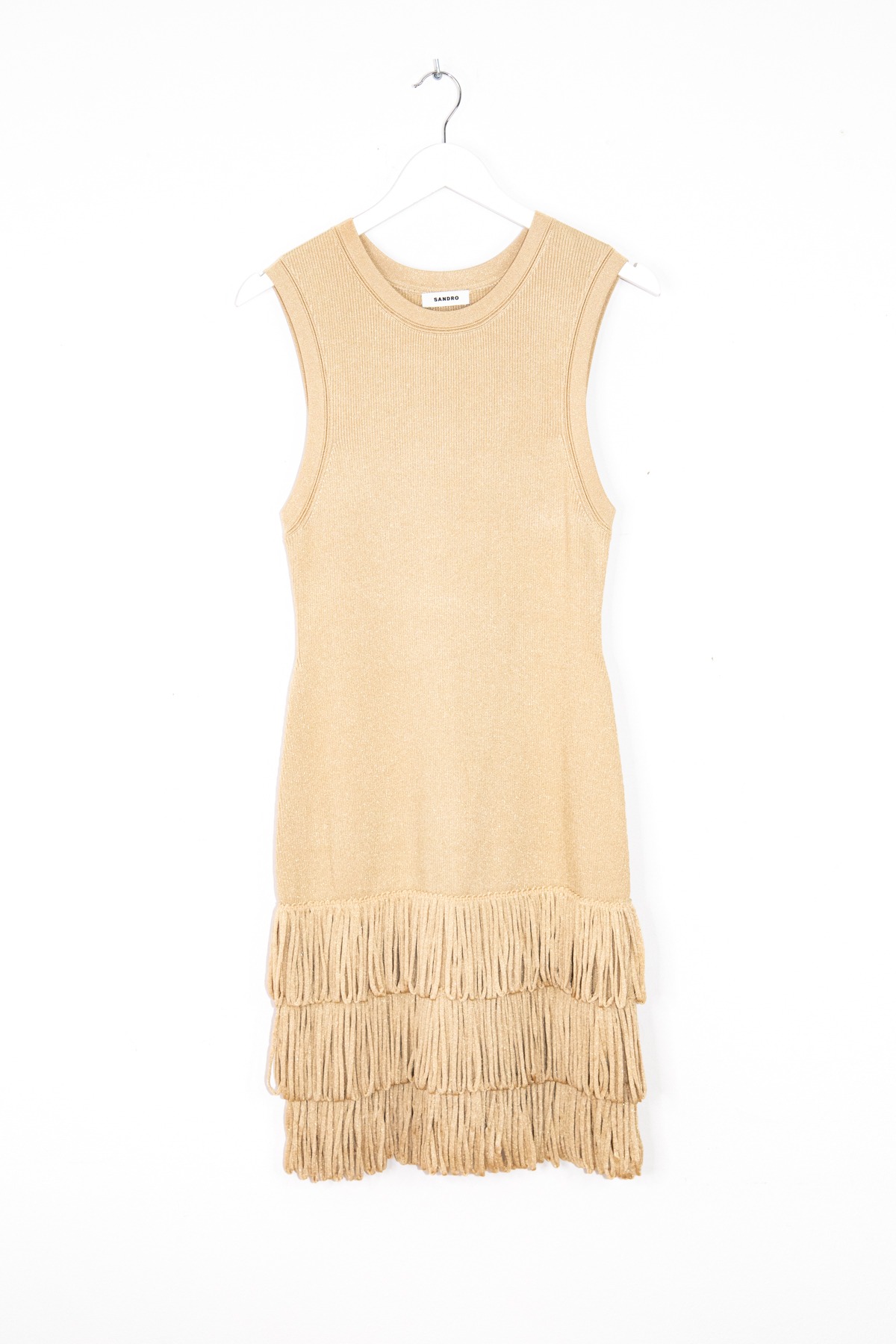 Sandro Minikleid mit Fransen in Gold