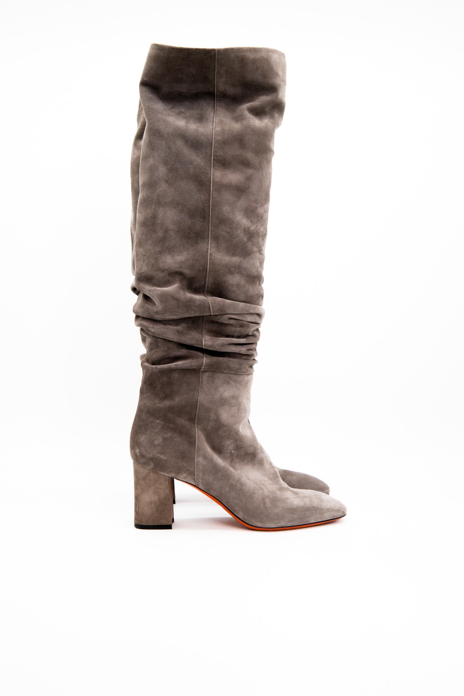 Santoni Veloursleder Stiefel in Grau