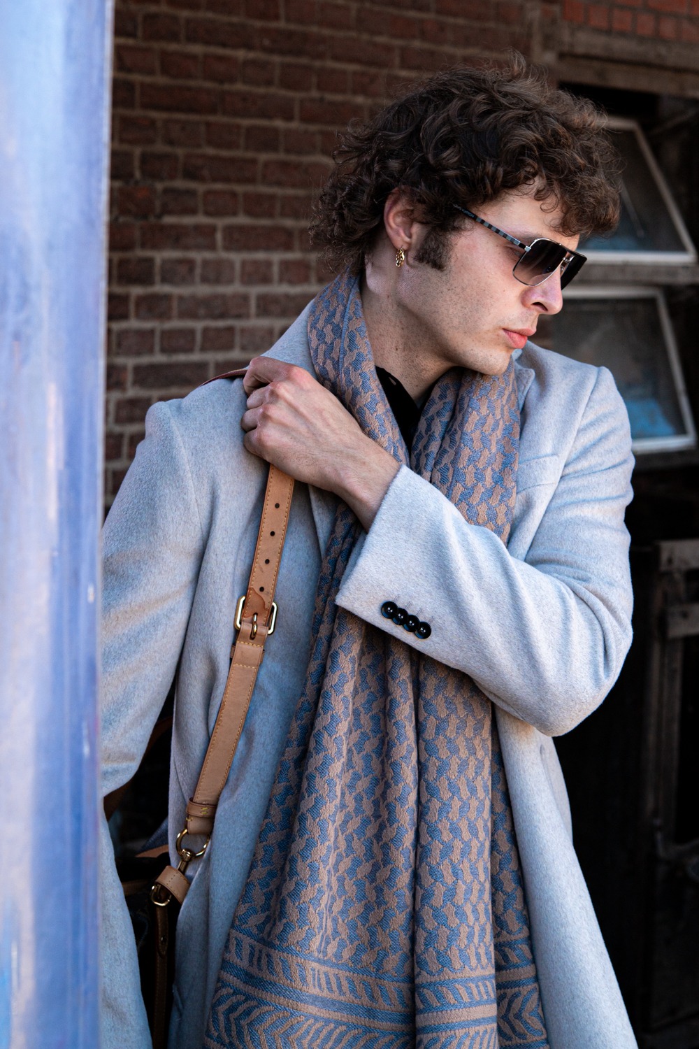 Lala Berlin Schal in Beige und Grau