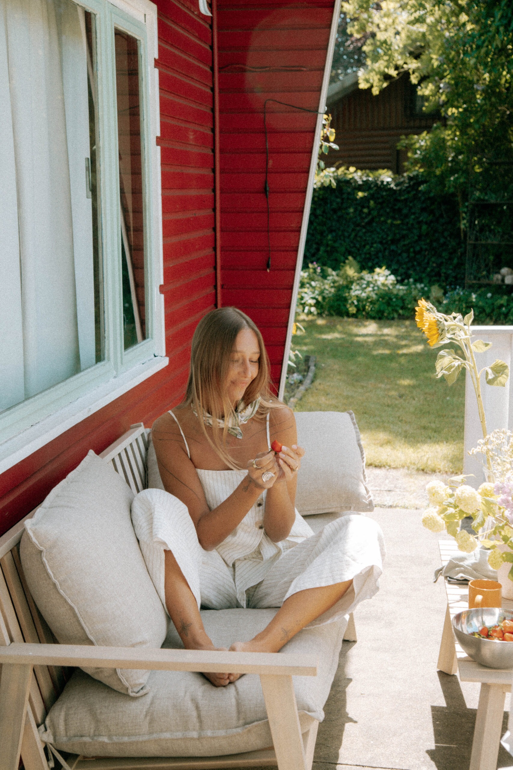 Shona Joy Set aus Top und Hose mit Streifen in Weiß