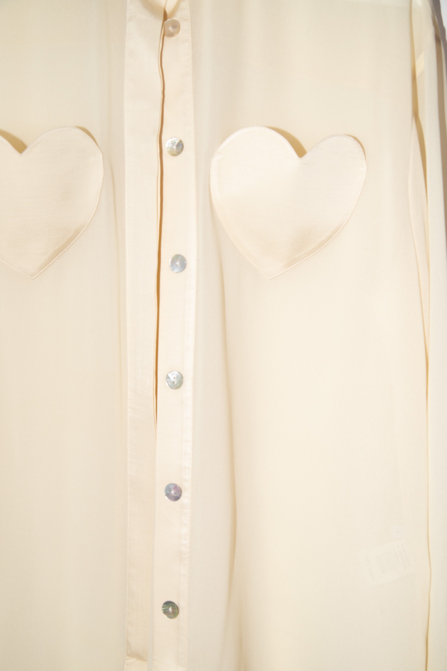 Sleeper "Montmatre" Bluse mit Herztaschen in Pastellgelb