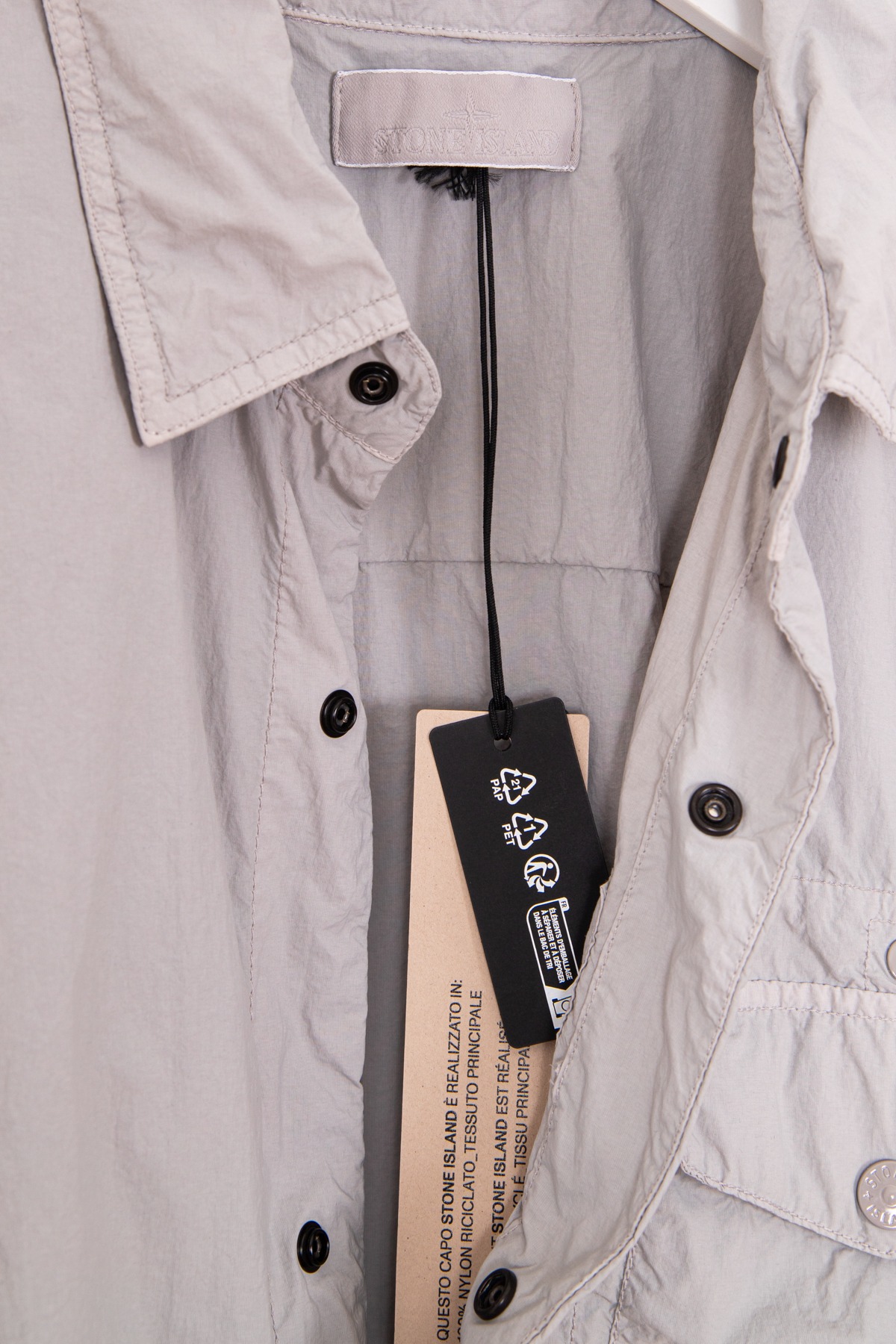 Stone Island "Camicia Ghost Piece" Overshirt in Hellgrau