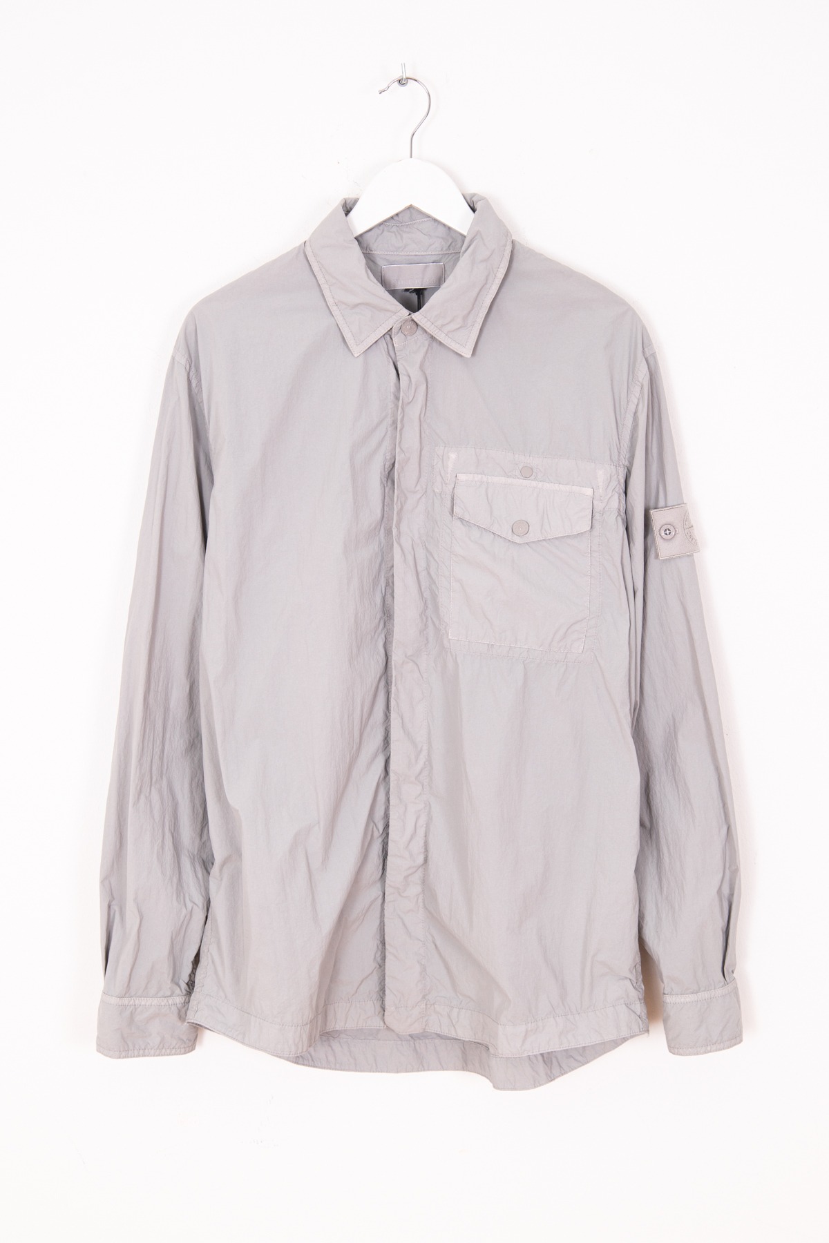 Stone Island "Camicia Ghost Piece" Overshirt in Hellgrau