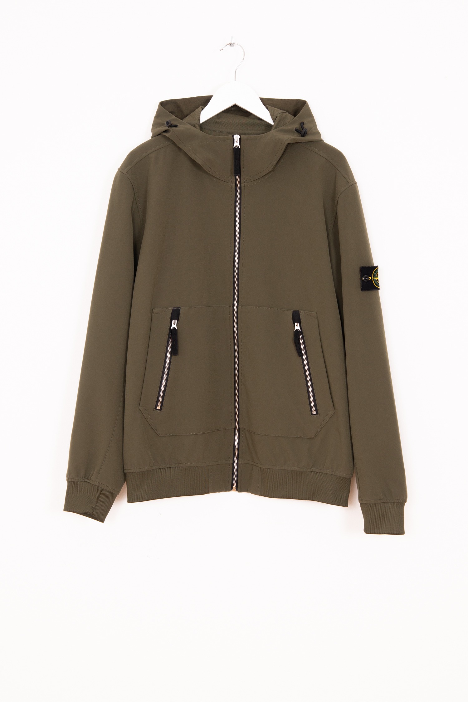 Stone Island Soft Shell Jacke in Olivgrün