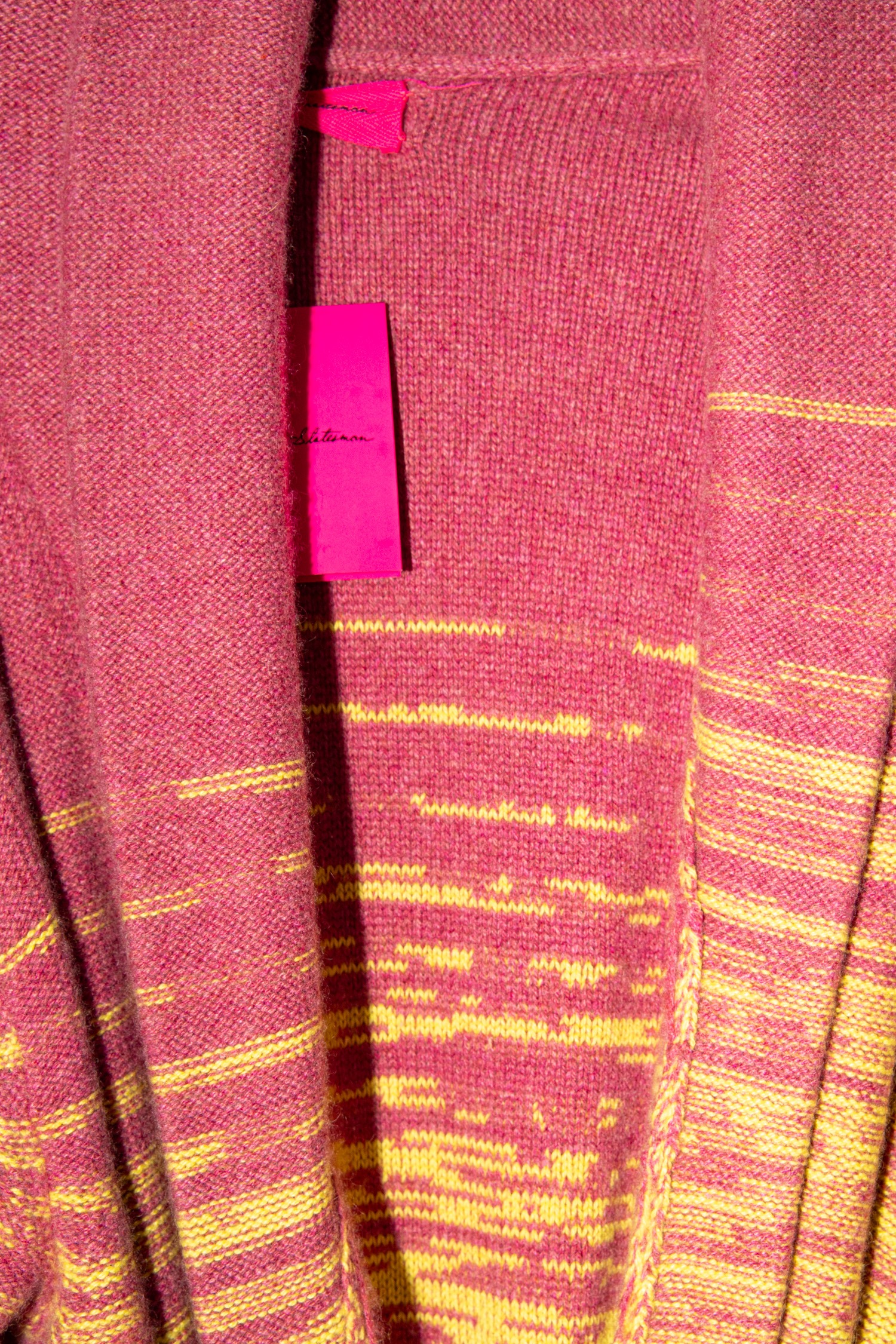 The Elder Statesman " Duo Ombre" Strickjacke in Pink und Gelb