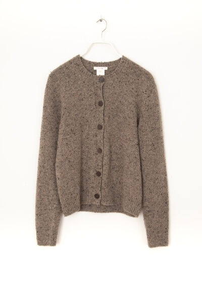 The Row Strickjacke mit Bouclé-Struktur in Graubraun Meliert