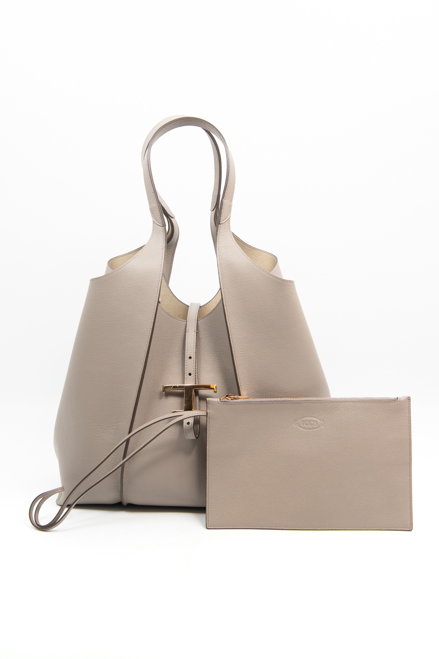 Tod's "T Timeless" Shopper aus Kalbsleder in Beige