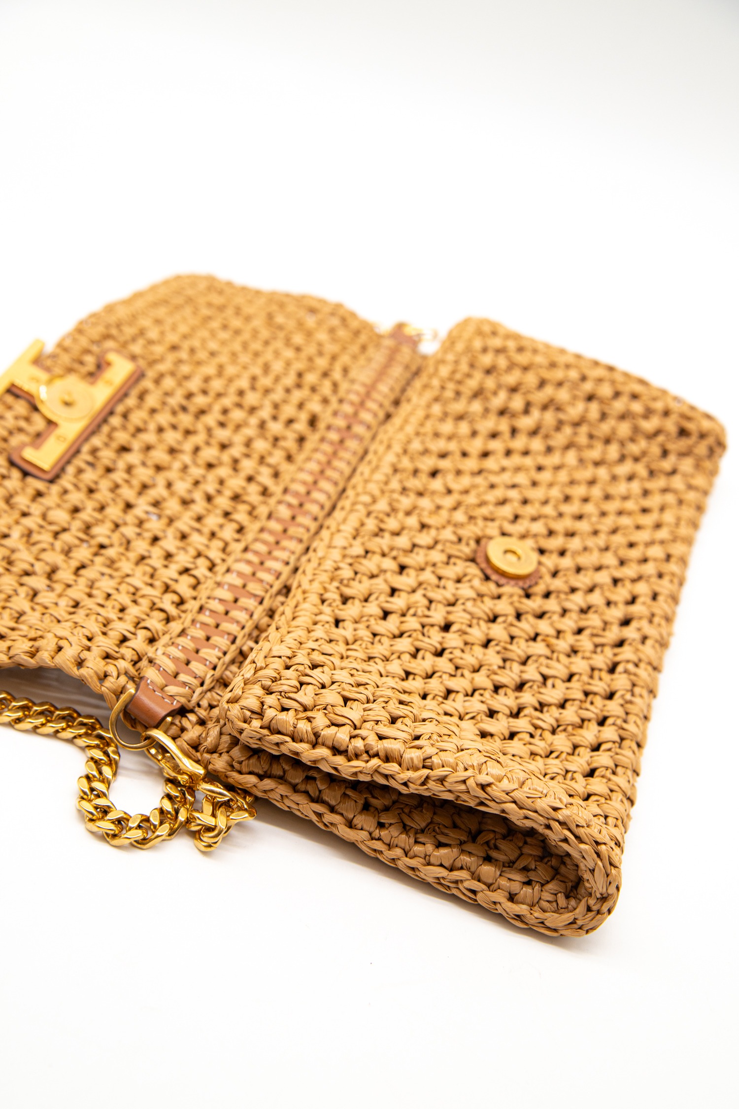 Tod's "Flap T Timeless" Rafia Micro Umhängetasche