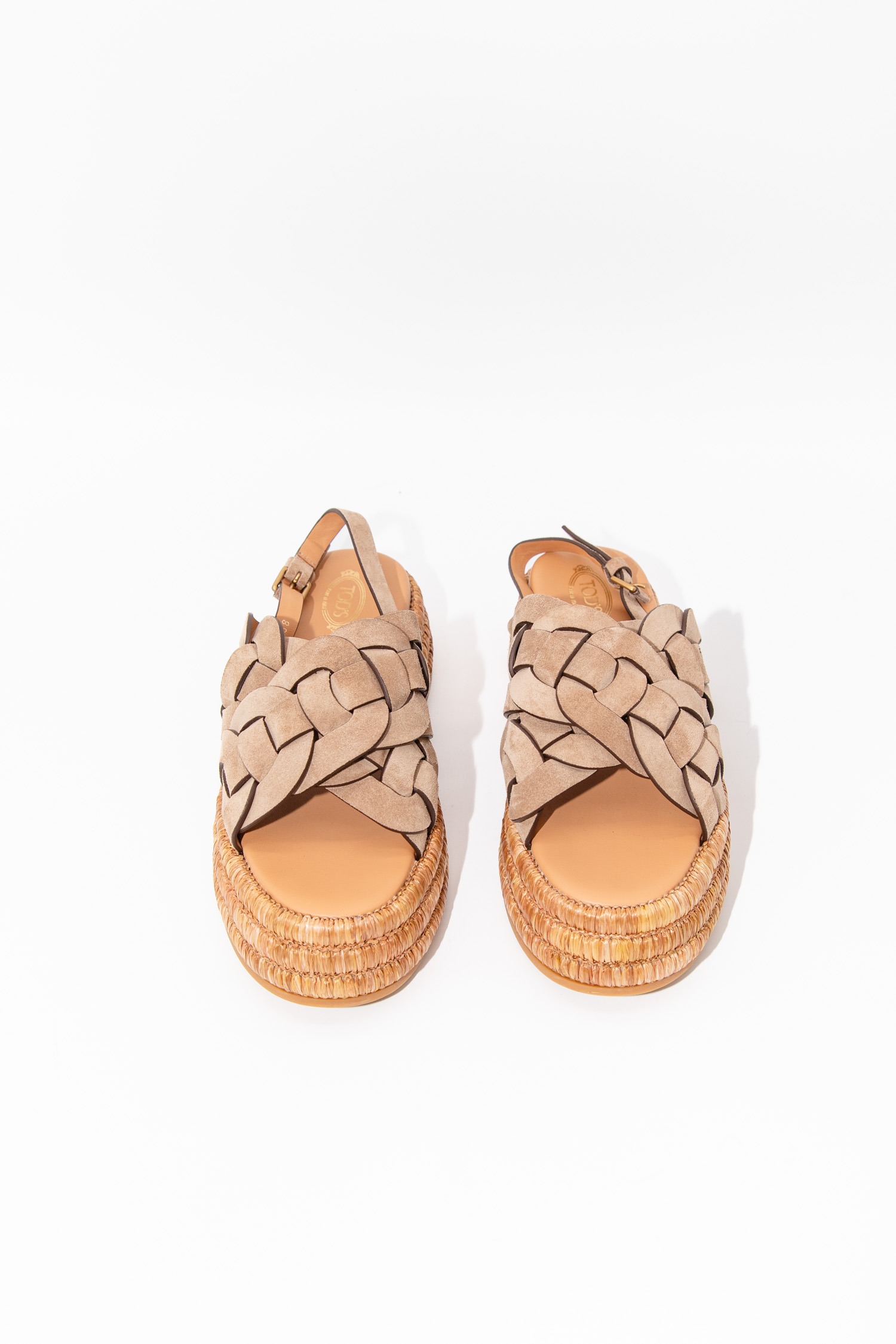 Tod´s "Kate" Mules aus Bast in Brauntönen