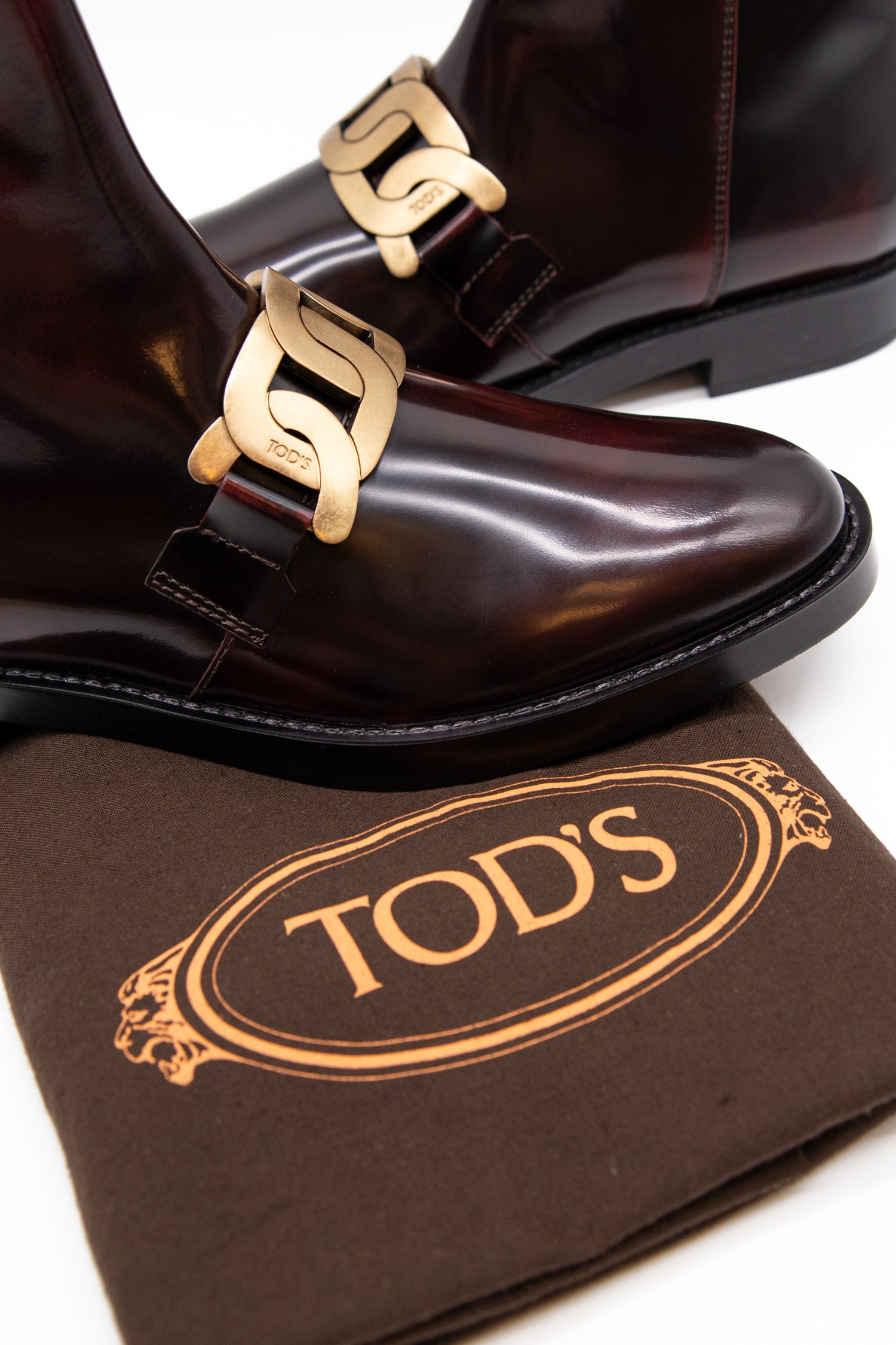 Tod's "Kate" Ankle Boots in Bordeaux