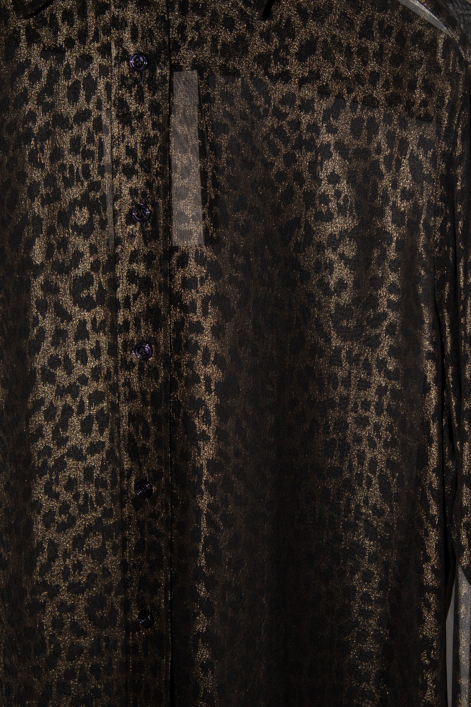 Tom Ford Seidenbluse mit Leopardenmuster in Gold und Schwarz