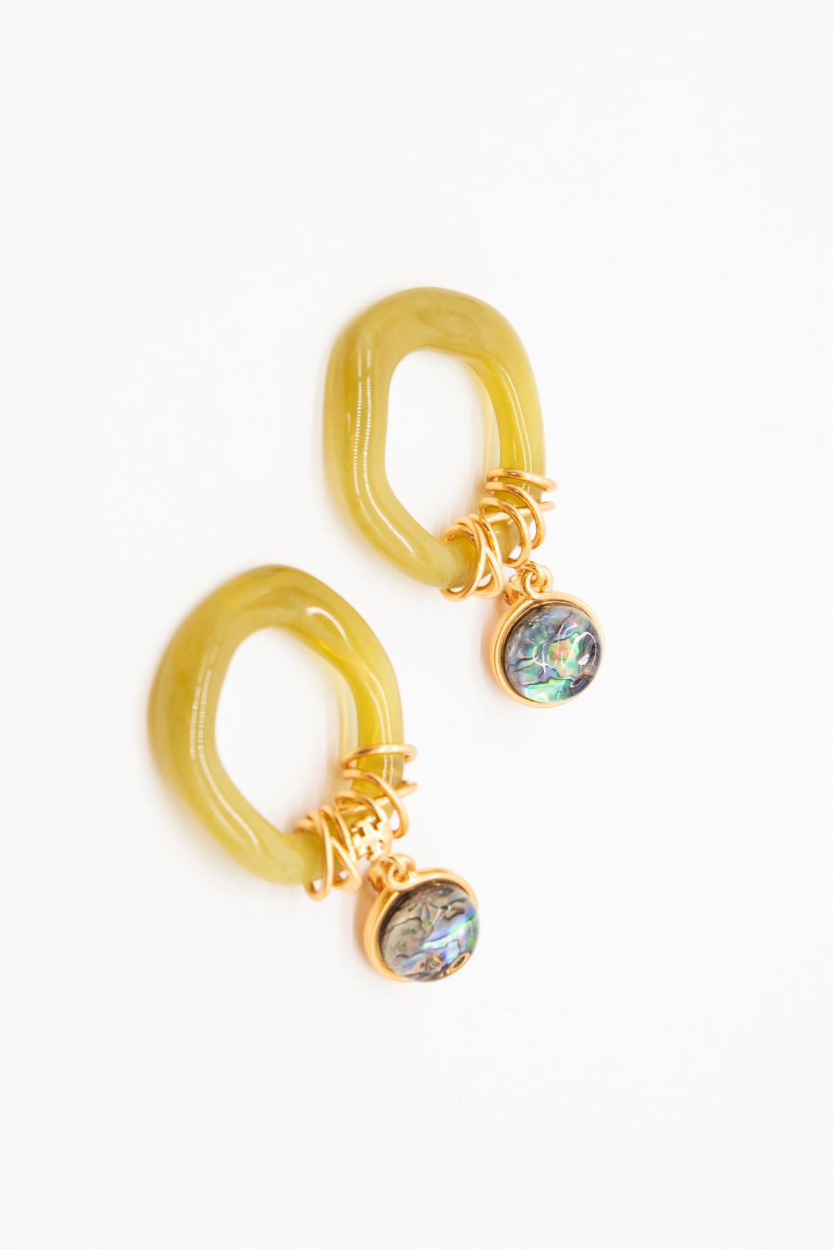 Tory Burch Ohrclips in Gold, Oliv und Blau