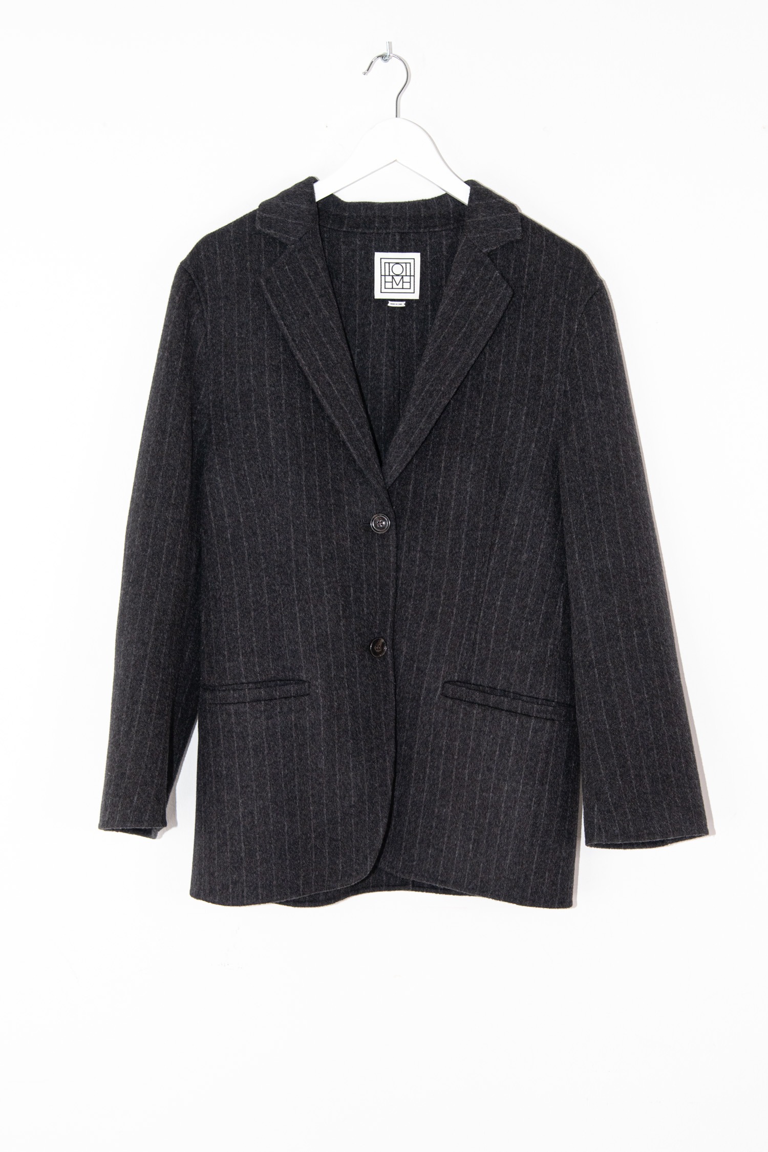 Toteme Blazer mit Kreidestreifen in Anthrazit
