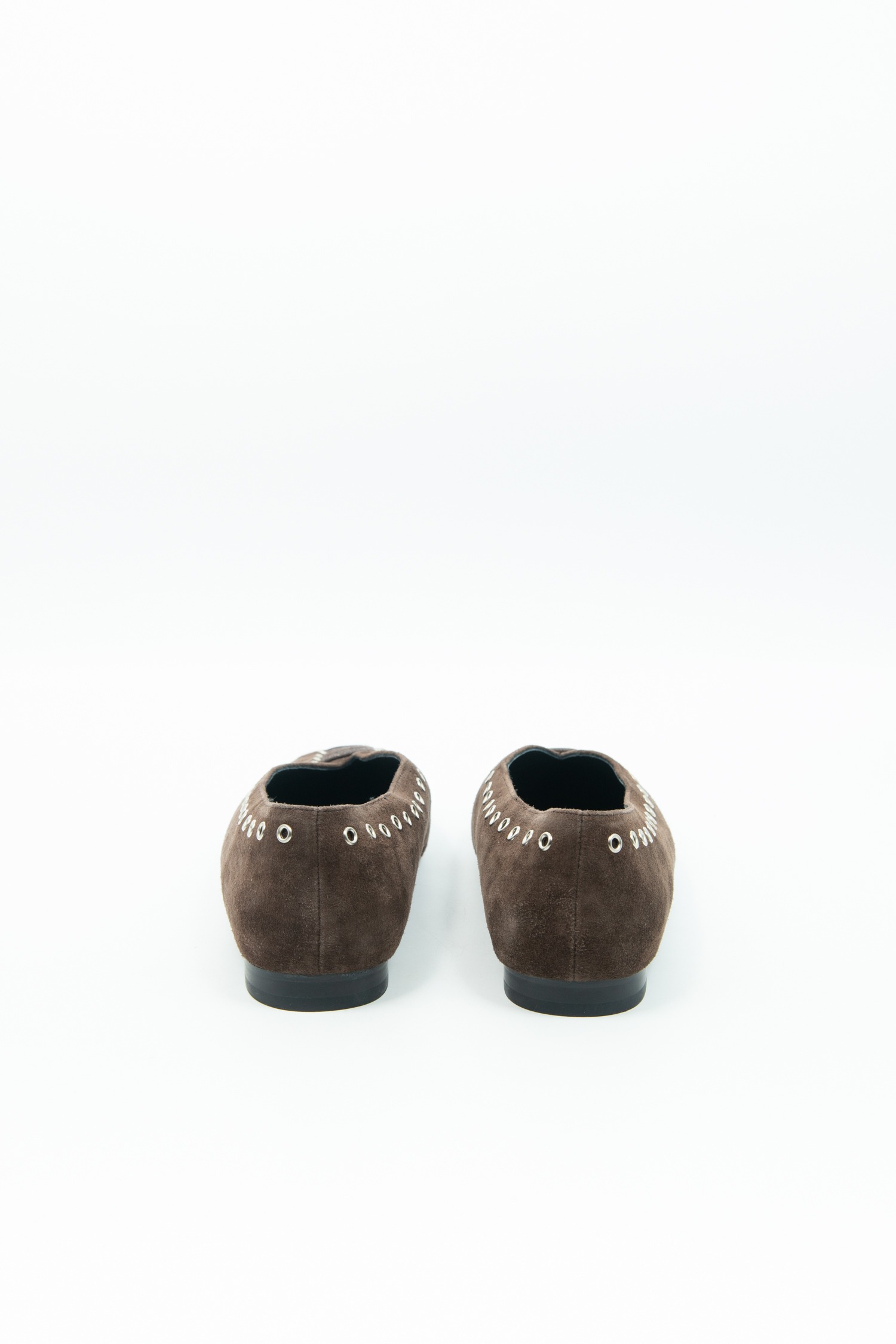 Toteme Schnürballerinas aus Velourleder in Dunkelbraun