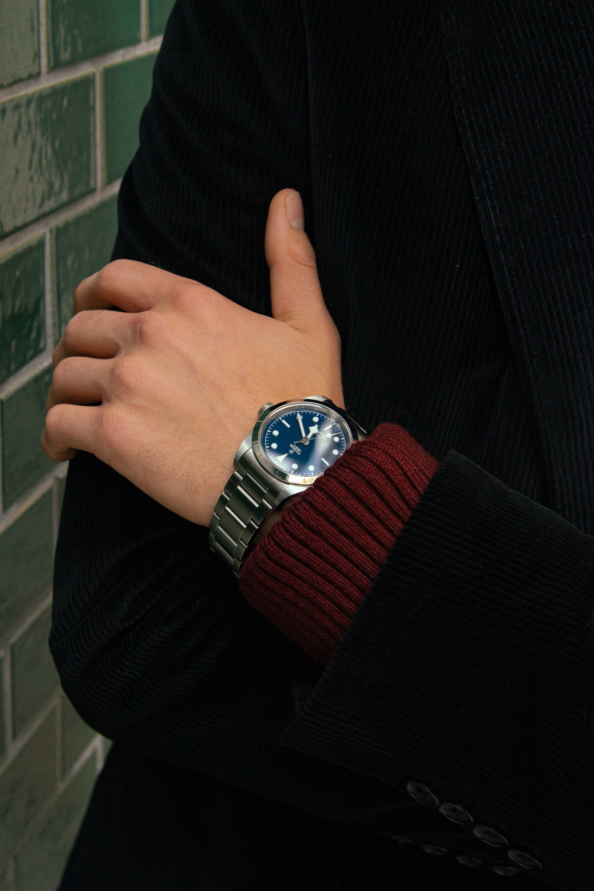Tudor Black Bay 41 Armbanduhr in Silber und Dunkelblau