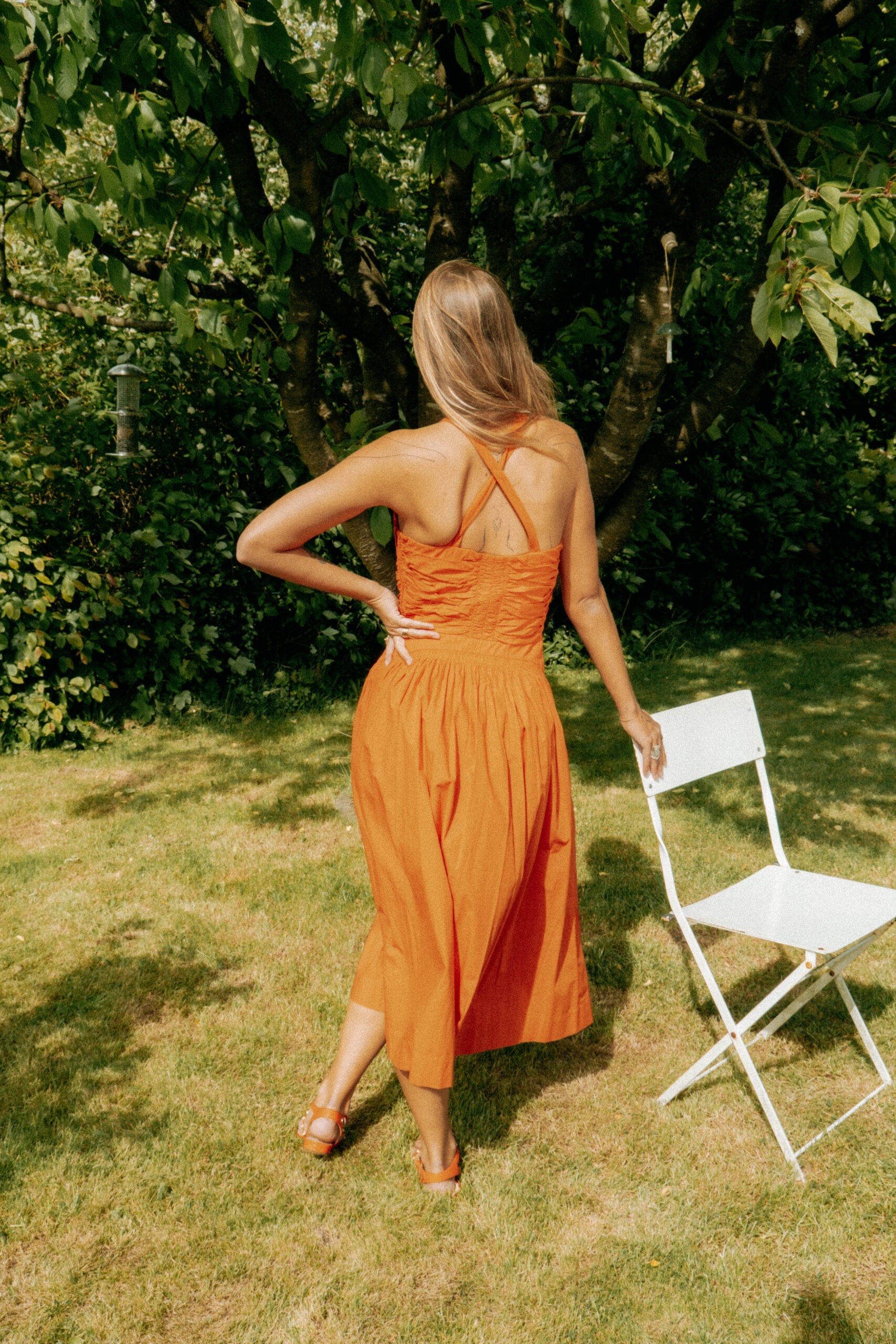 Ulla Johnson Midikleid in Dunkelorange