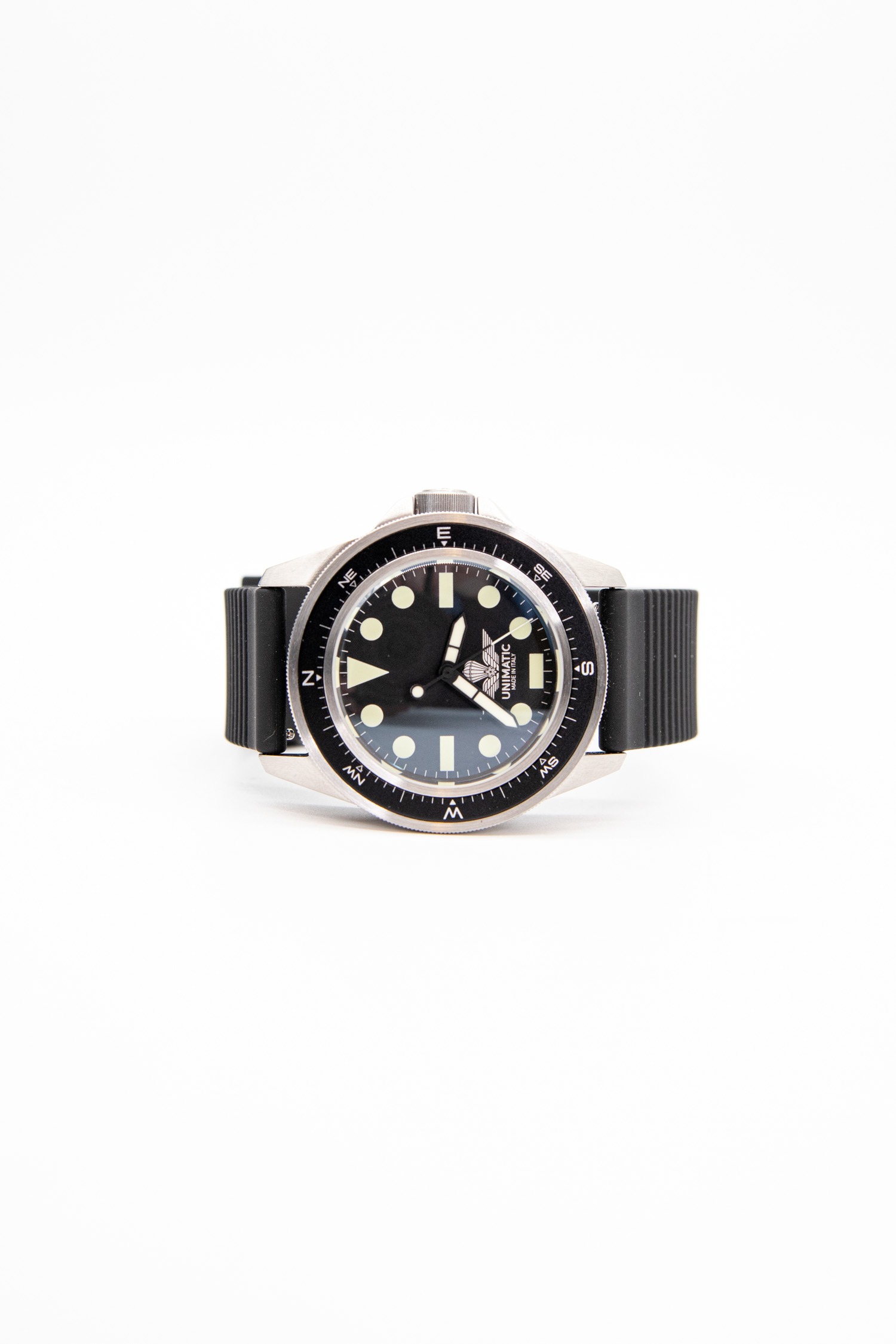 Unimatic x Esercito "U1-PA" Armbanduhr in Schwarz und Silber