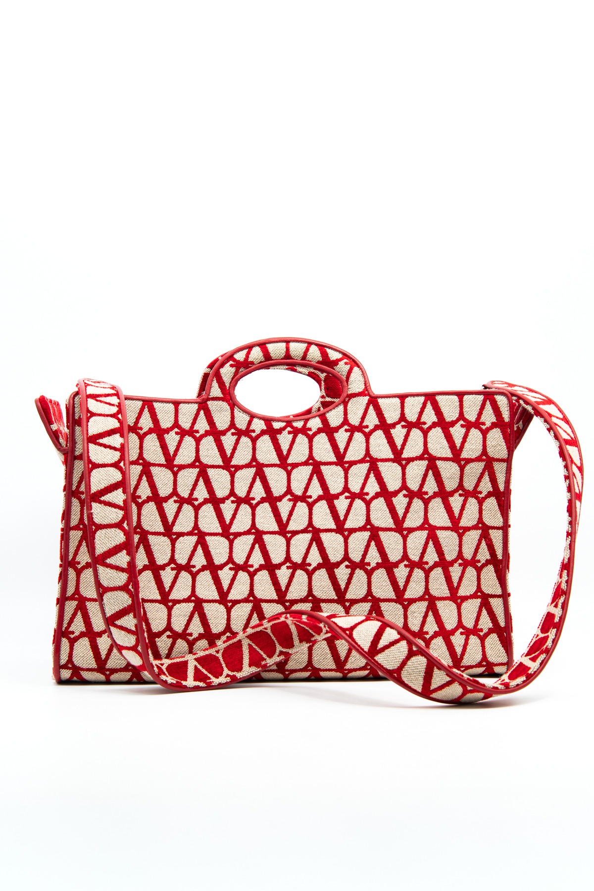 Valentino "Le Troisième Toile Iconographe" Shopper in Rot und Beige