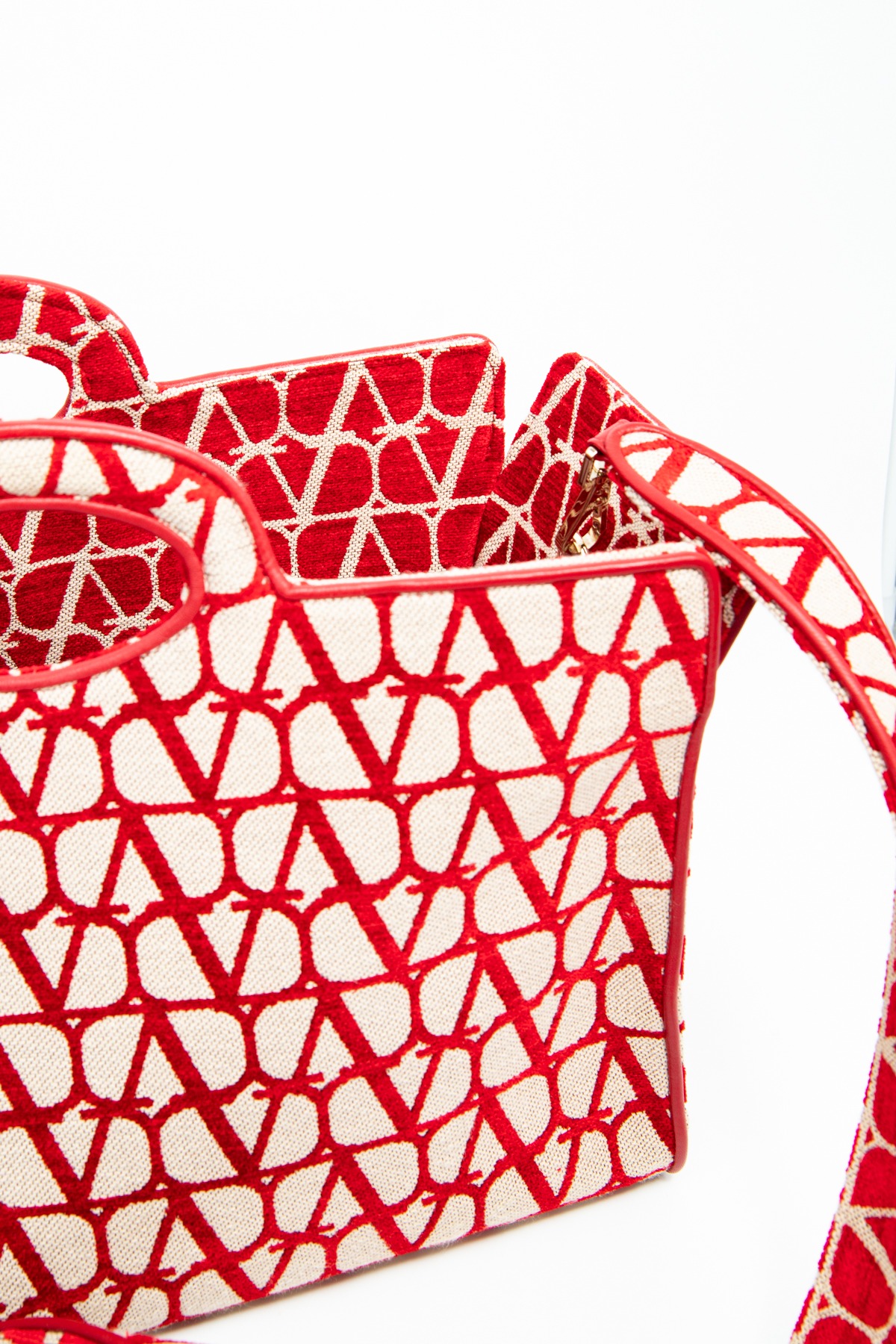 Valentino "Le Troisième Toile Iconographe" Shopper in Rot und Beige