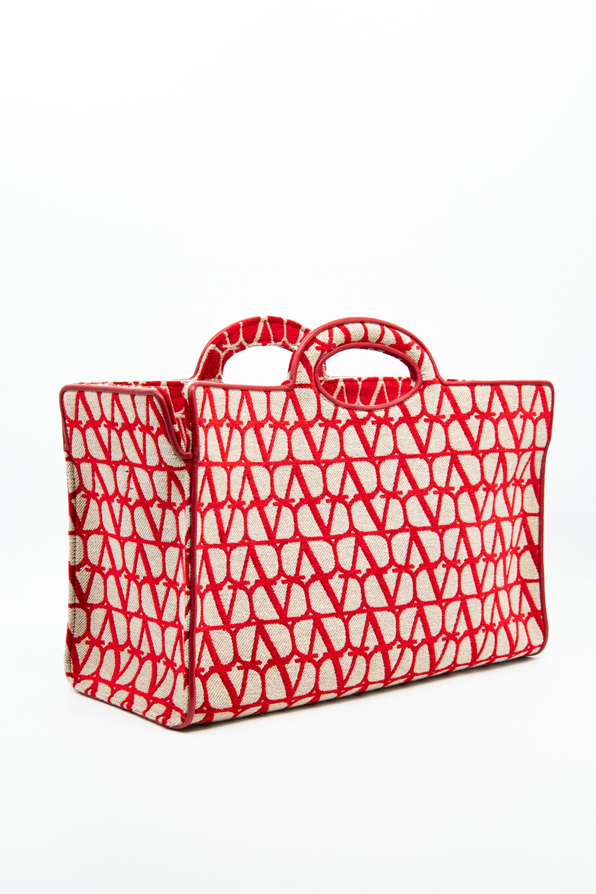 Valentino "Le Troisième Toile Iconographe" Shopper in Rot und Beige