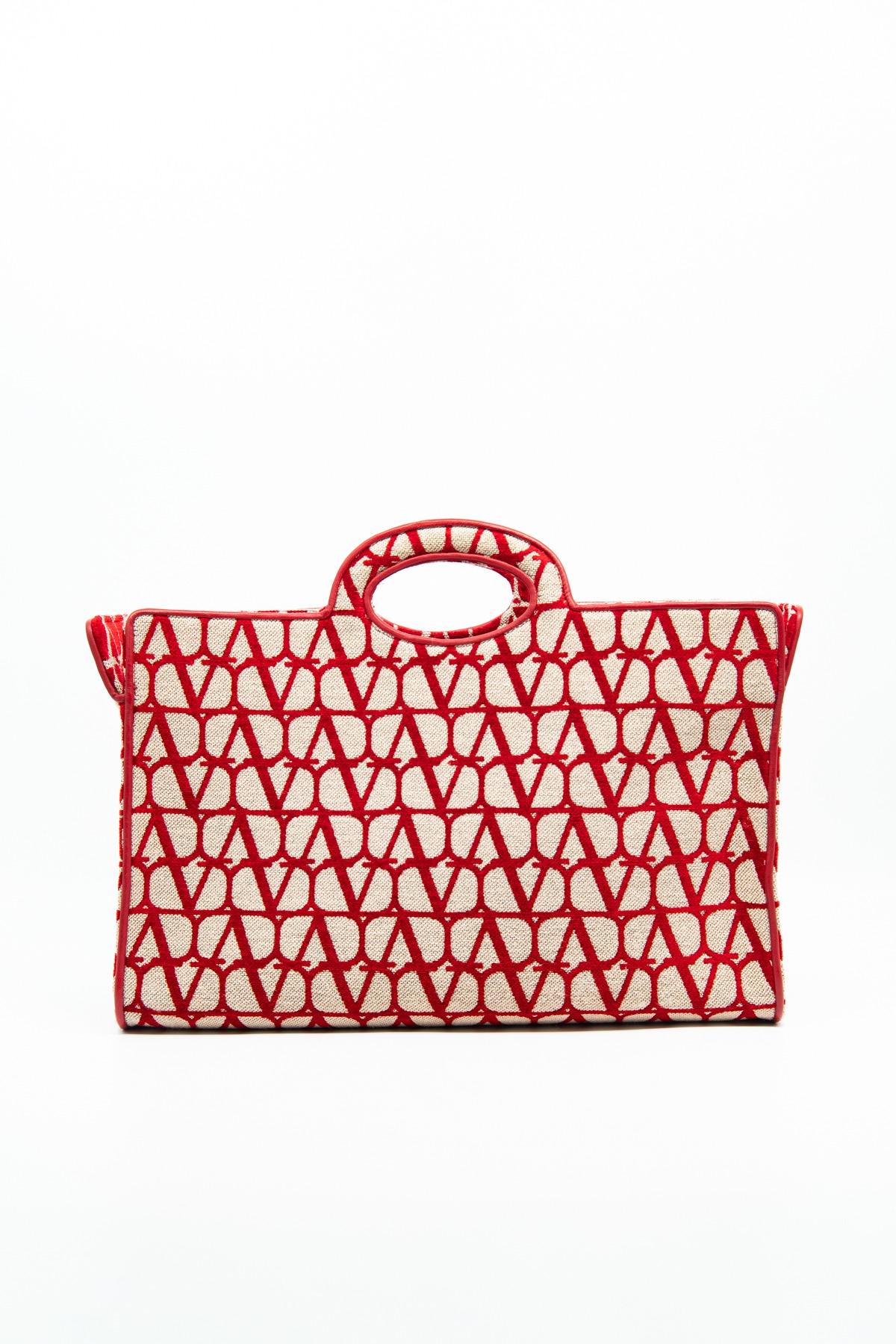 Valentino "Le Troisième Toile Iconographe" Shopper in Rot und Beige