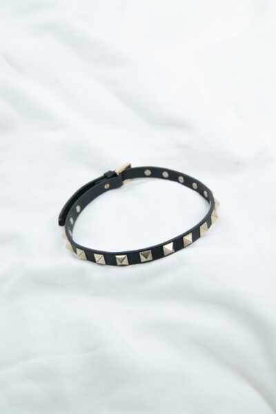 Valentino "Rockstud Double-Strap" Wickelarmband in Schwarz und Gold
